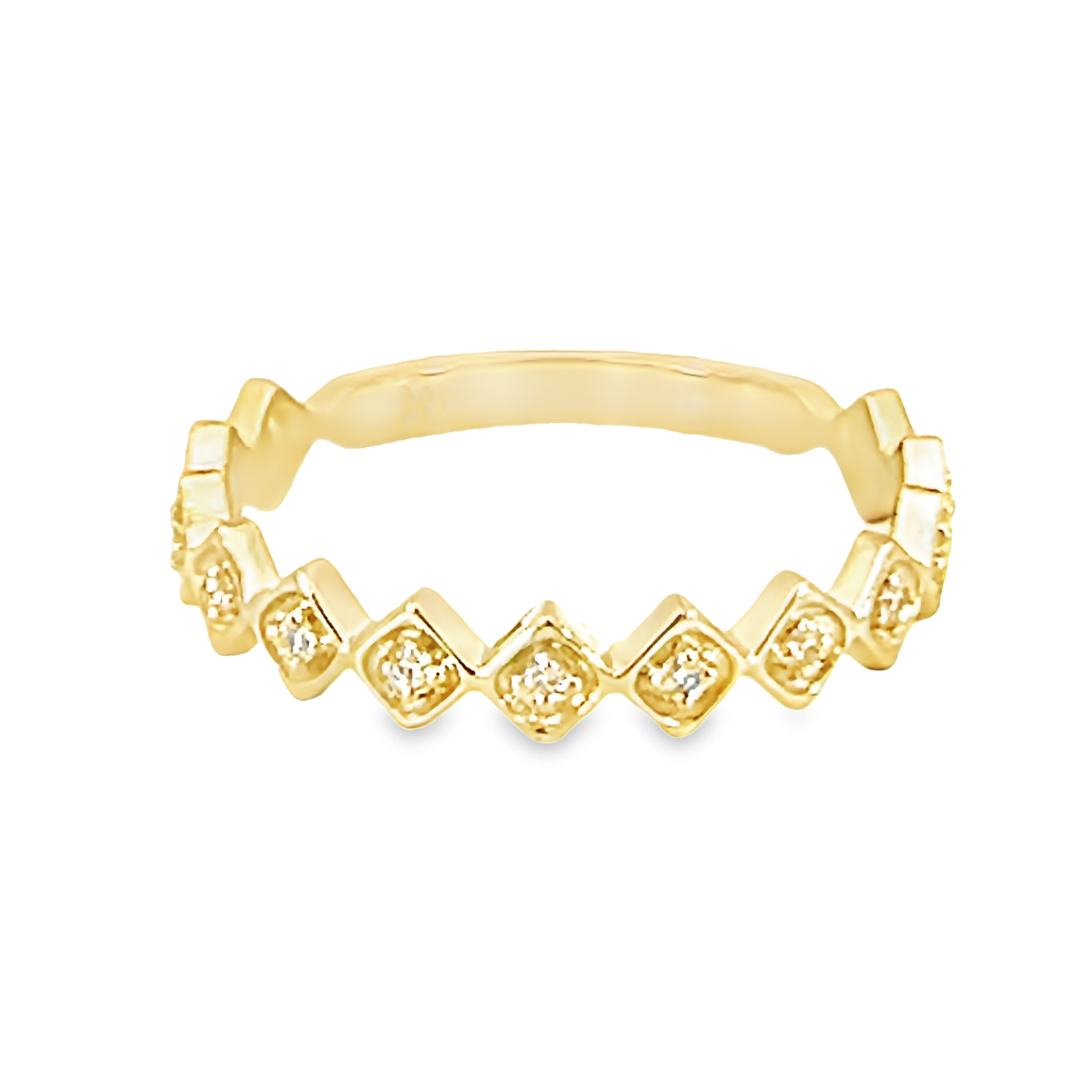 14k Yellow Gold Contemporary Diamond Ring