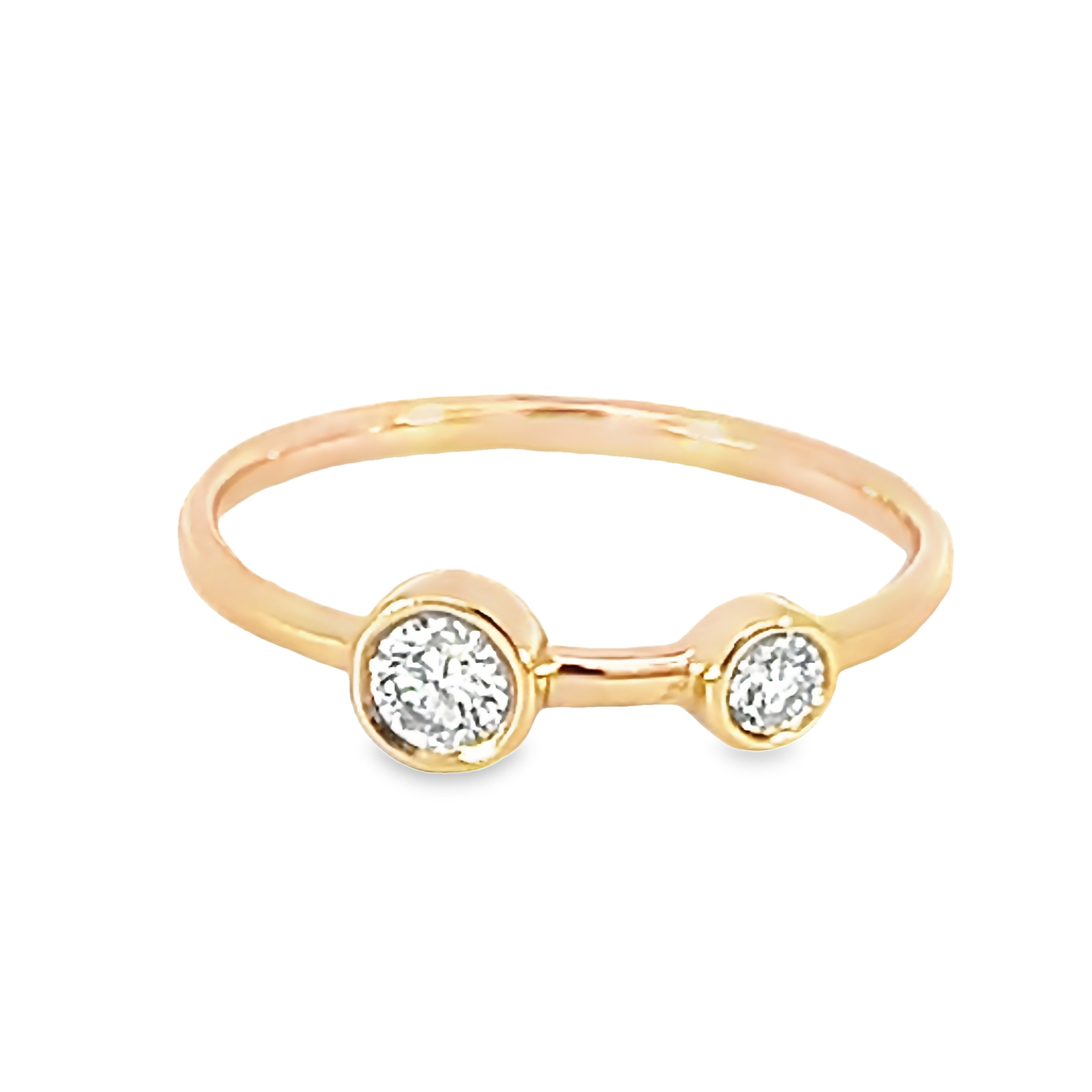 14k Rose Gold Contemporary Diamond Ring