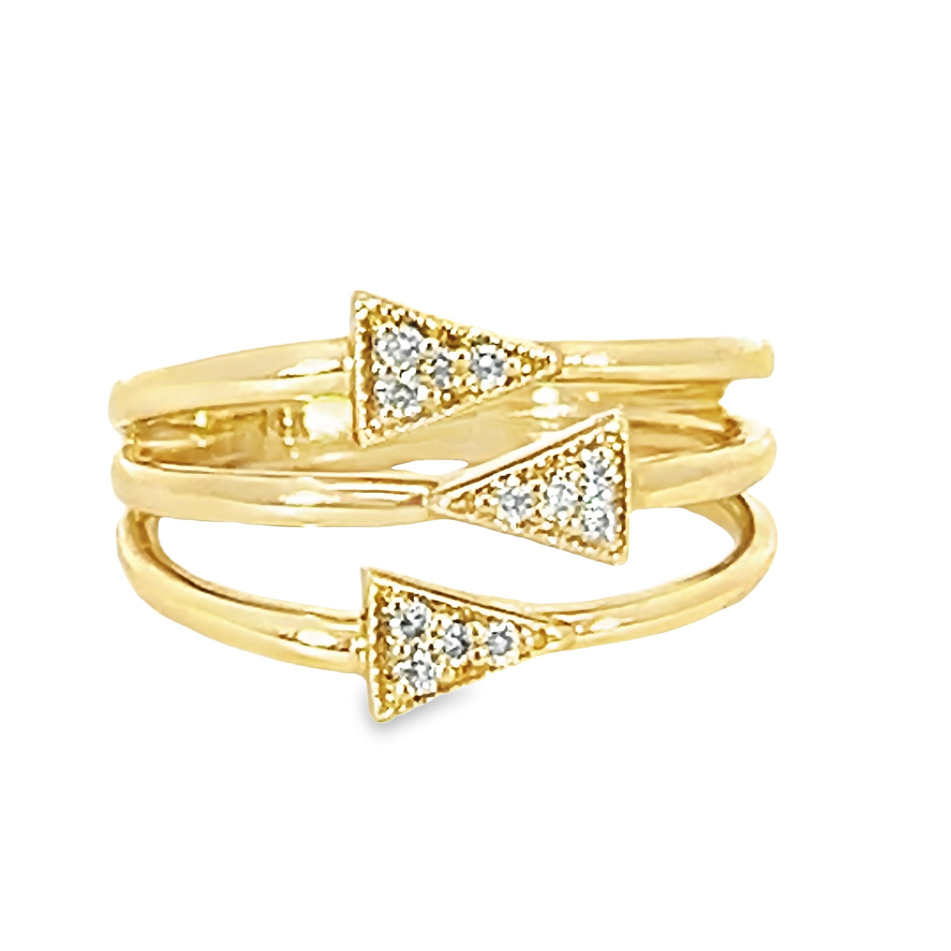 14k Yellow Gold Contemporary Diamond Ring