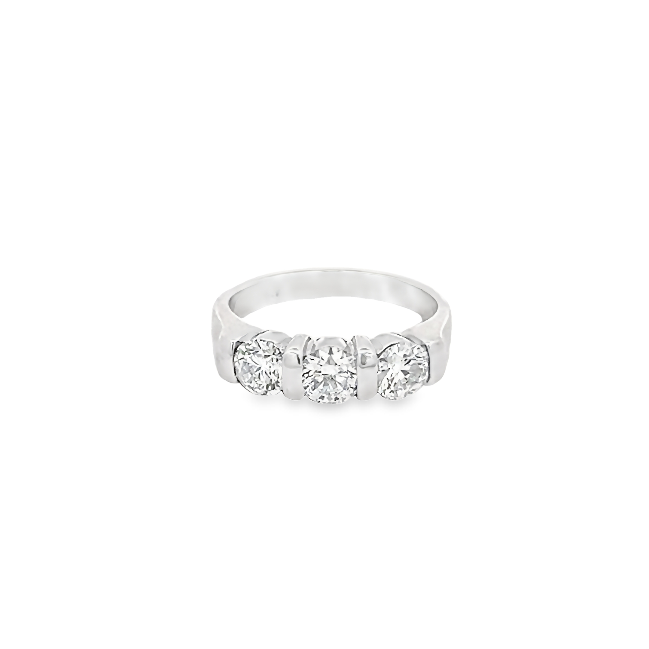 14k White Gold 3 Stone Fashion Ring