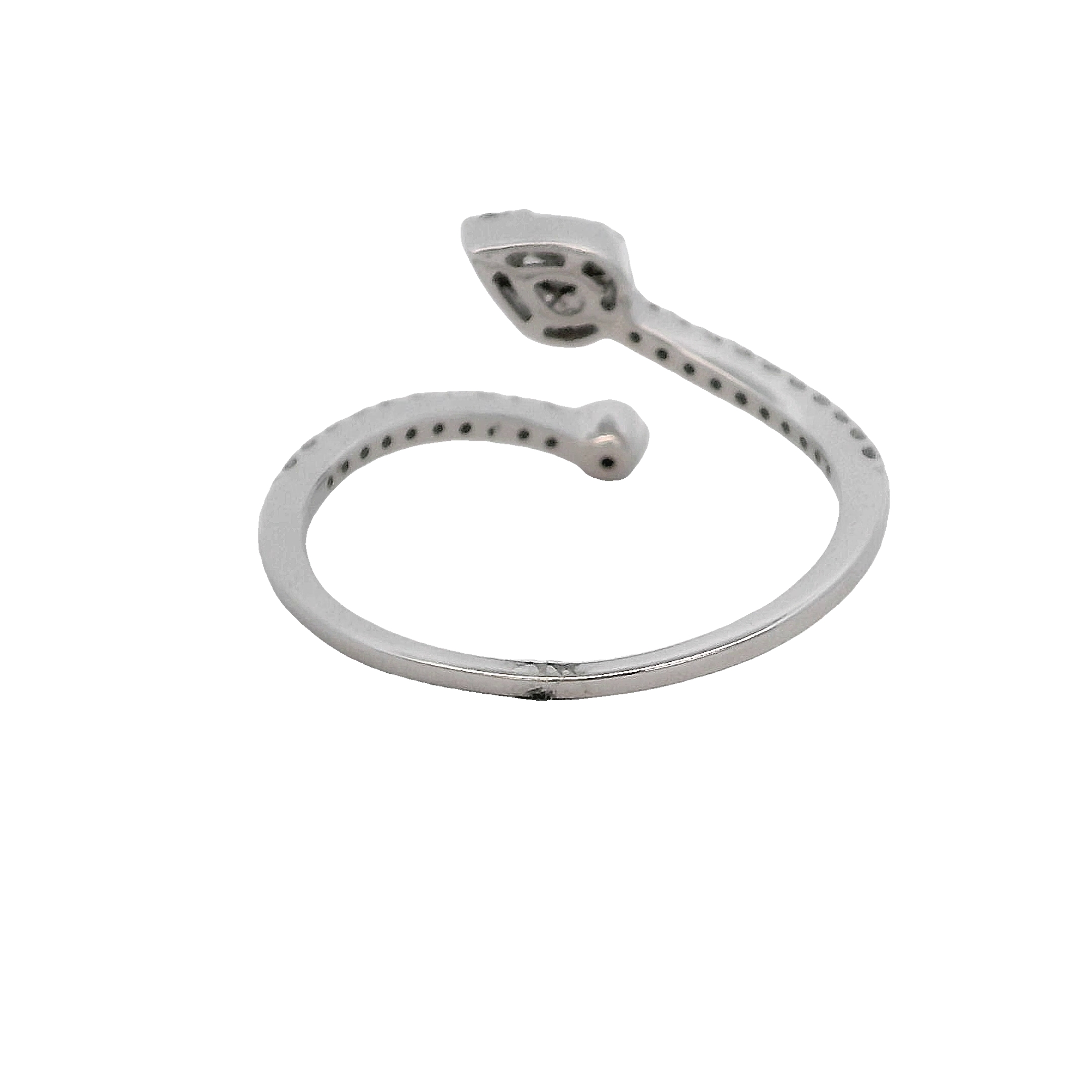 14k White Gold Diamond Bypass Ring