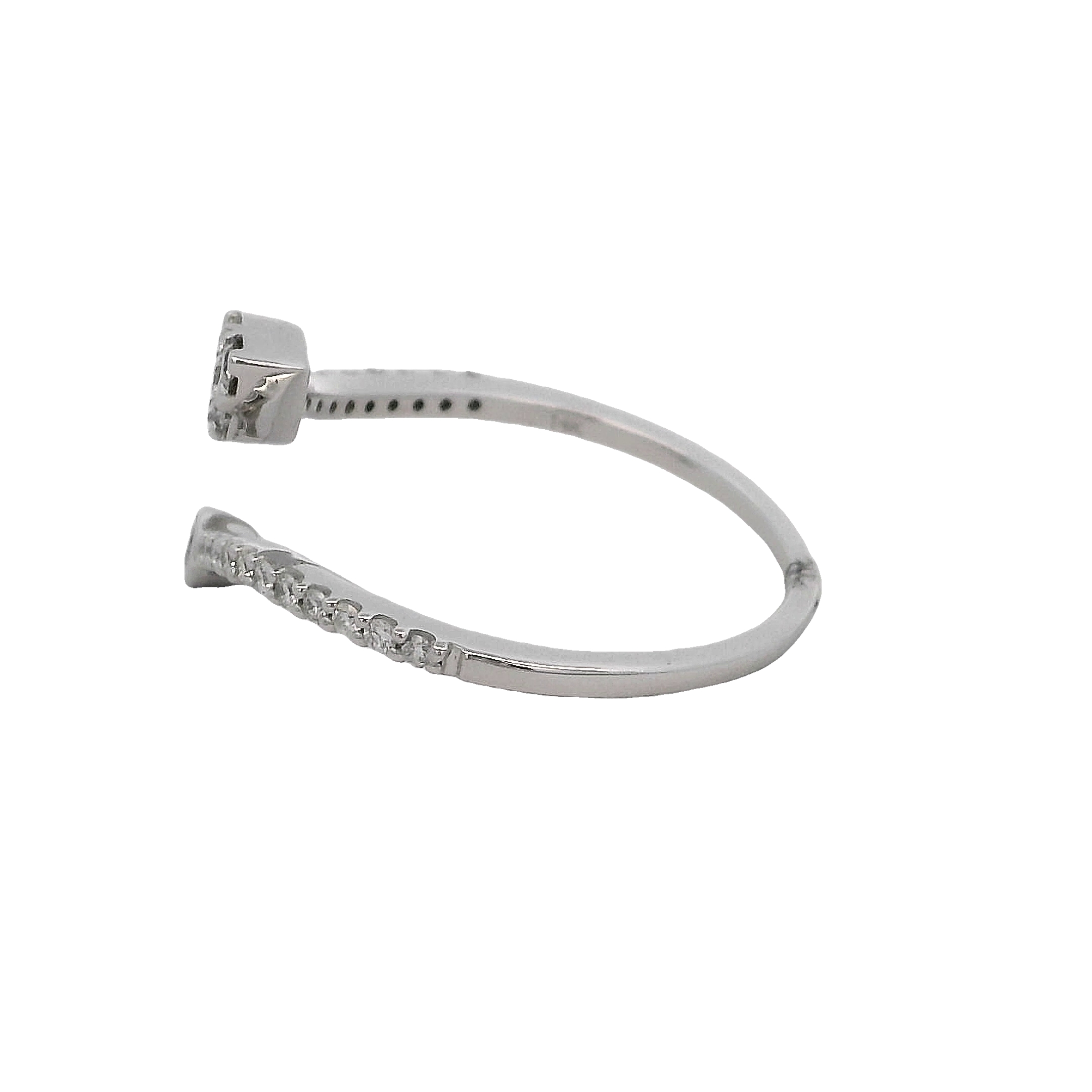 14k White Gold Diamond Bypass Ring