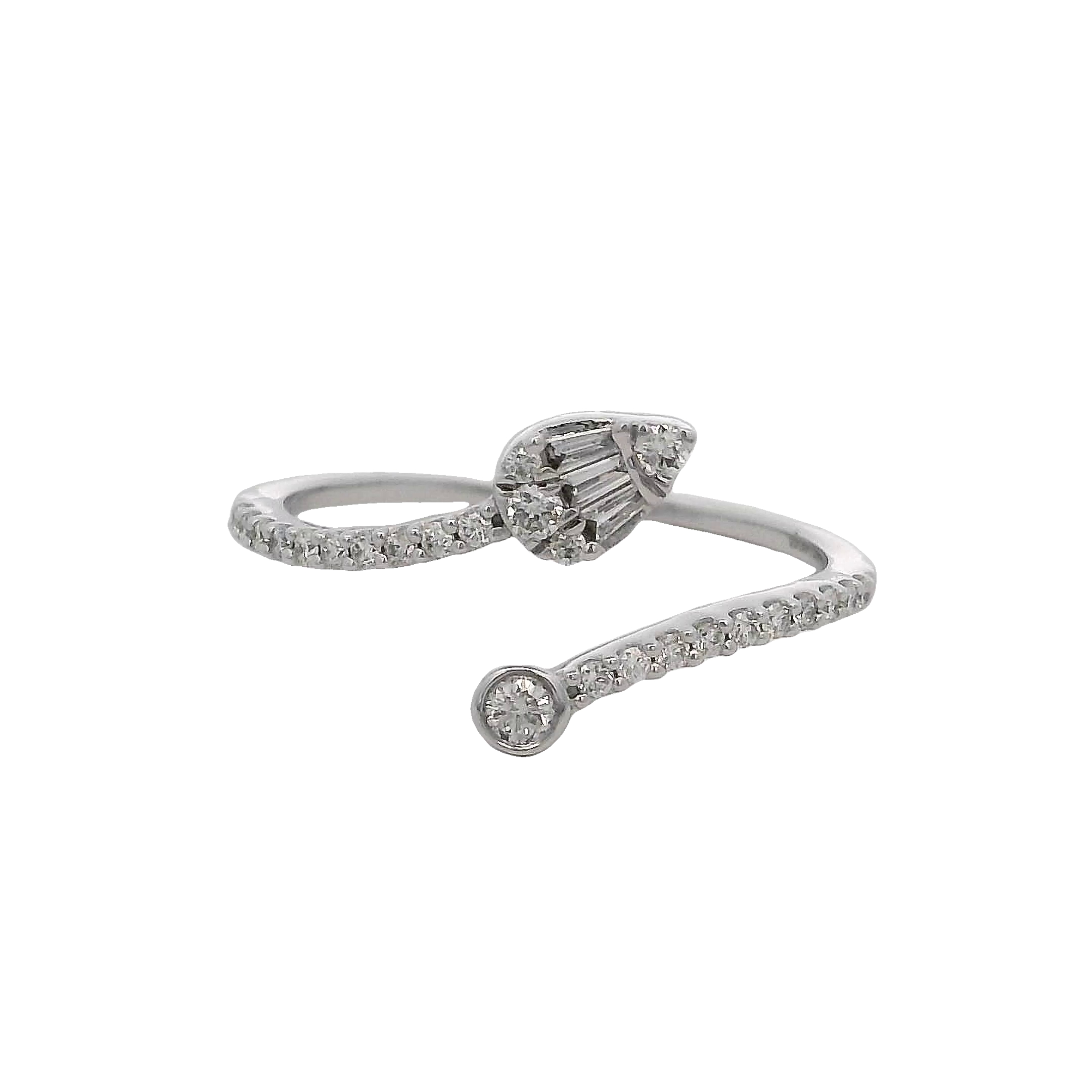 14k White Gold Diamond Bypass Ring
