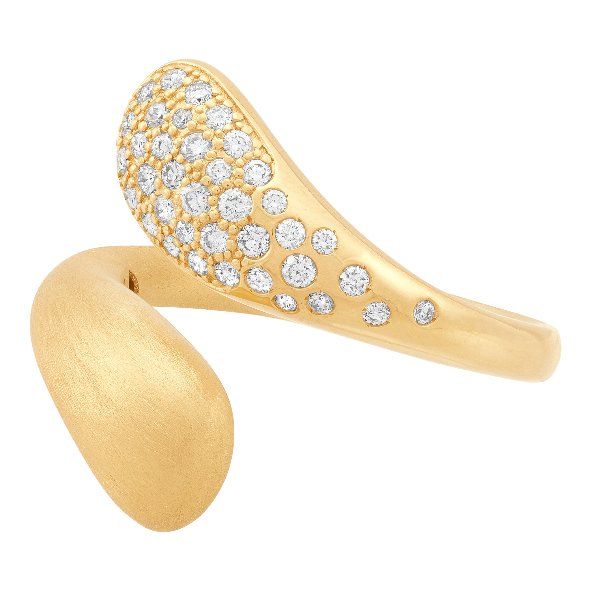 14k Yellow Gold Diamond Bypass Ring