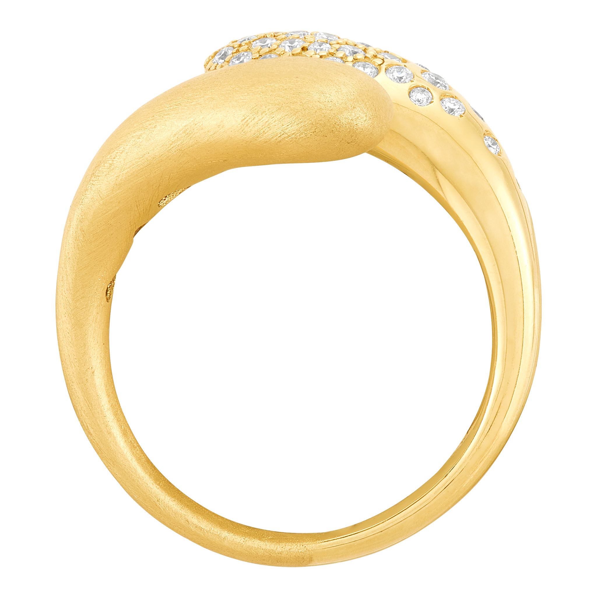 14k Yellow Gold Diamond Bypass Ring