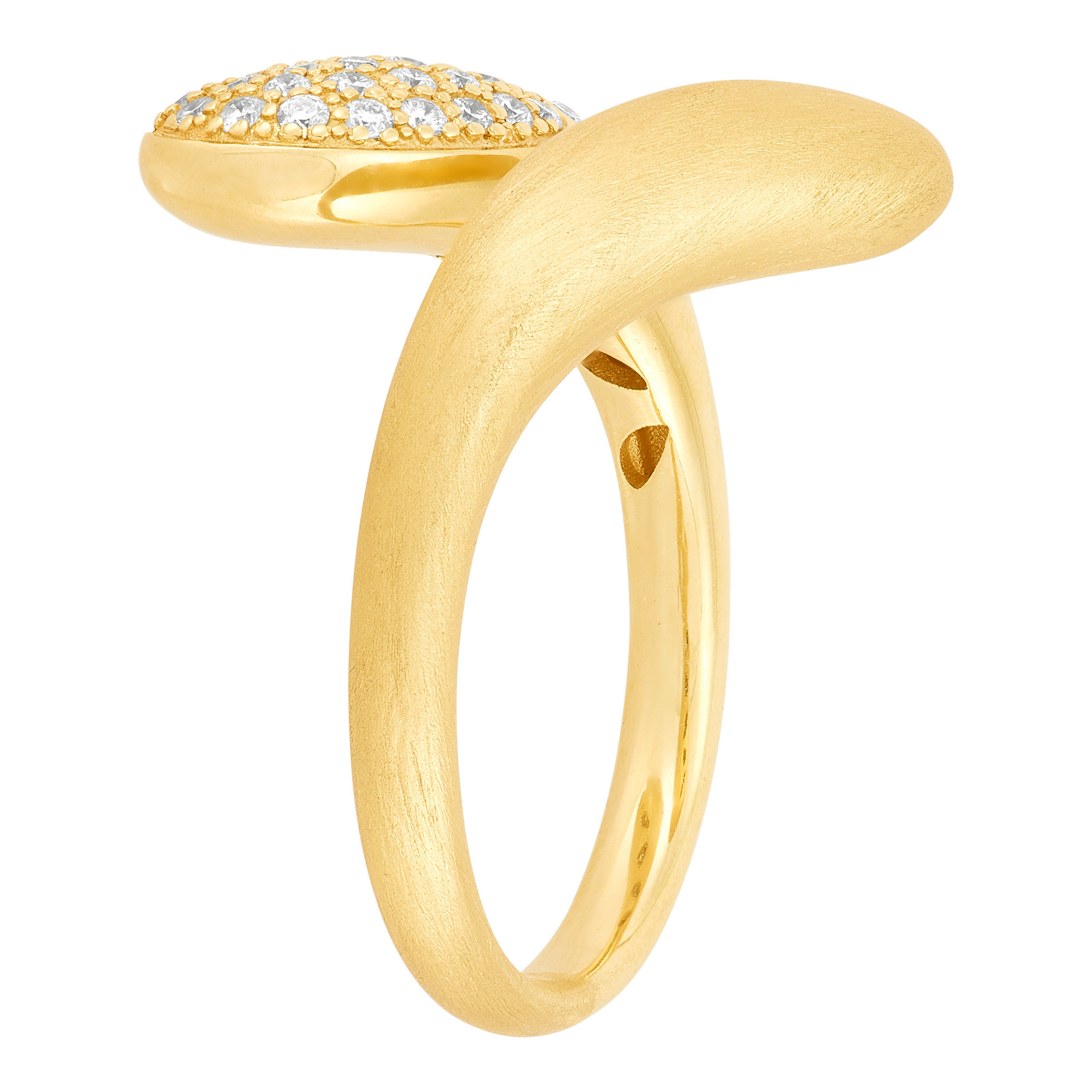 14k Yellow Gold Diamond Bypass Ring