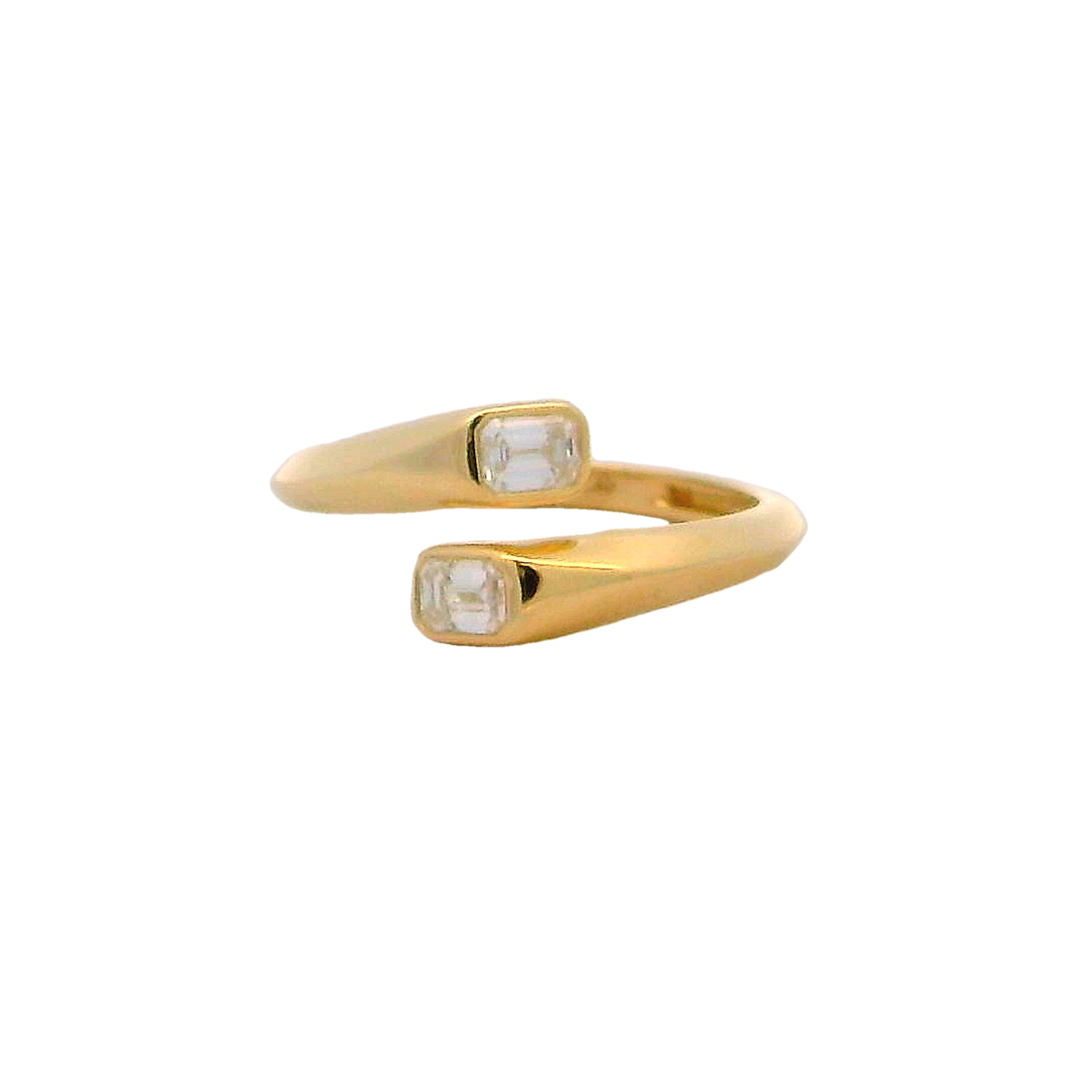 14k Yellow Gold Emerald Cut Diamond Fashion Ring