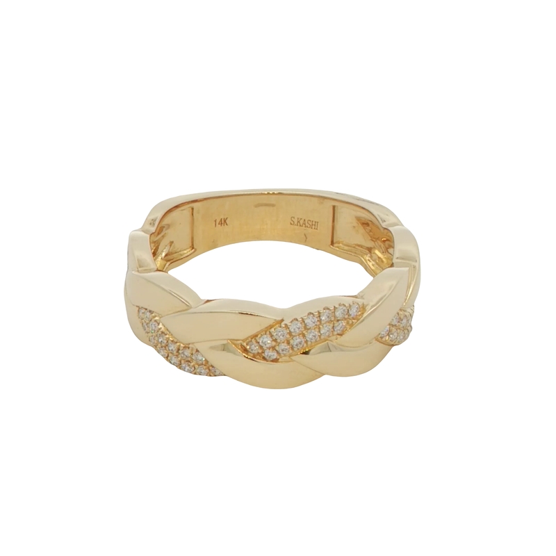 14k Yellow Gold Diamond Fashion Ring