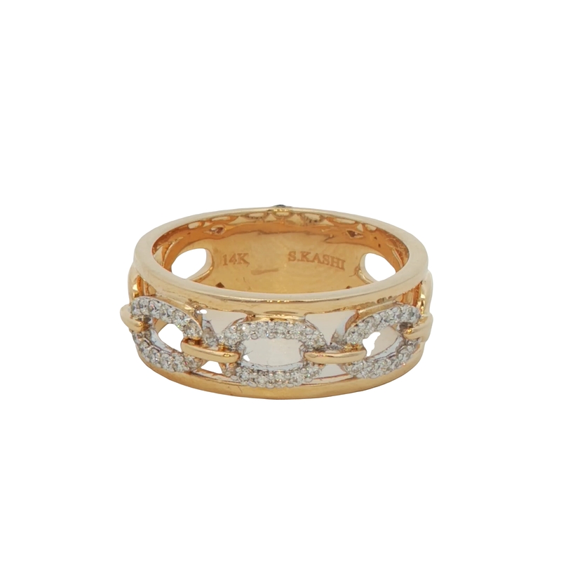 14k Yellow Gold Diamond Fashion Ring