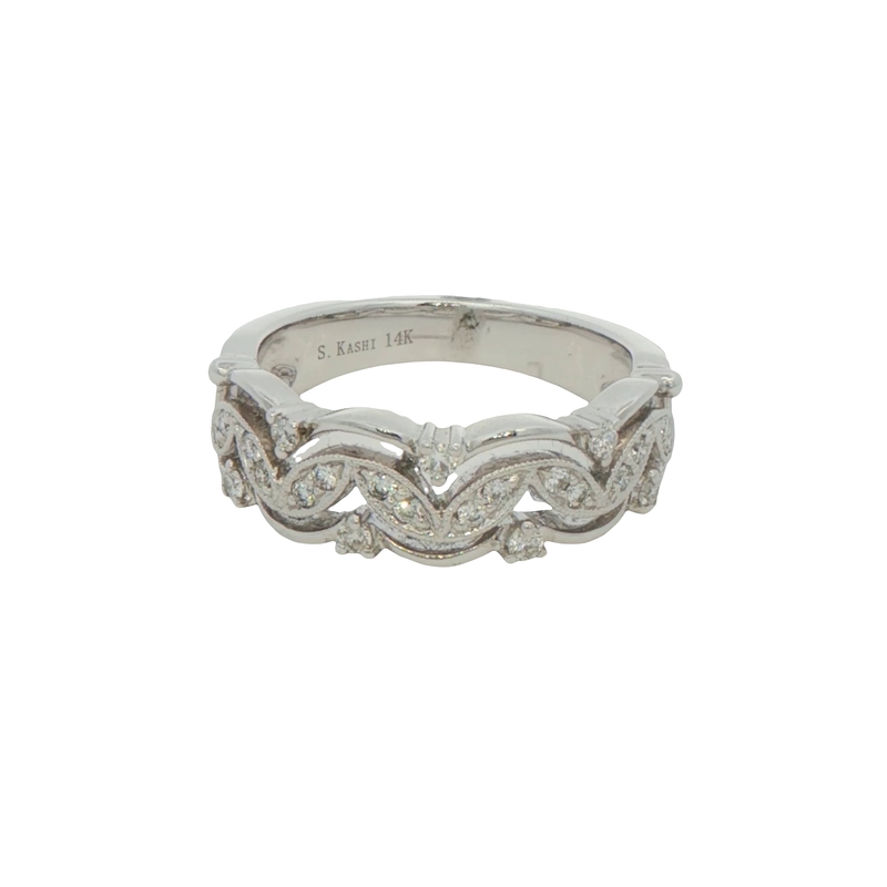 14k White Gold Diamond Fashion Ring