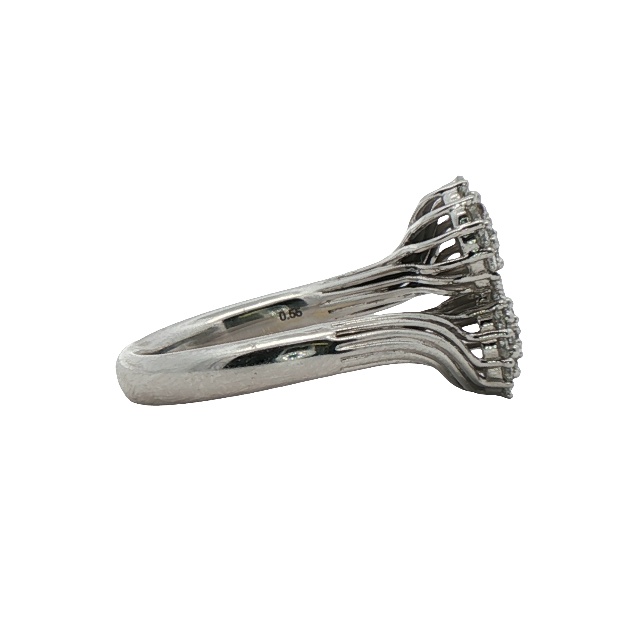 14k White Gold Diamond Bypass Fashion Ring
