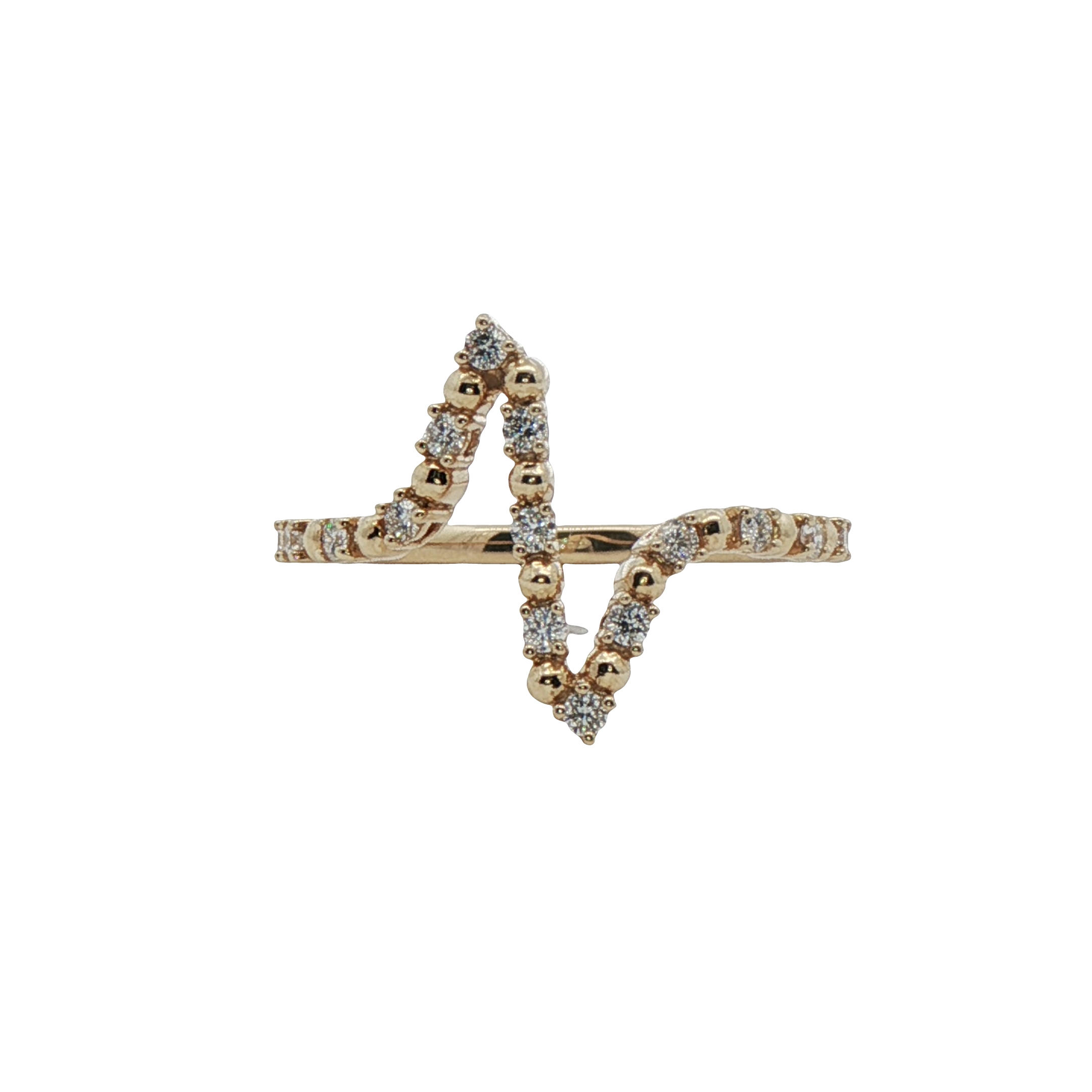 14k Yellow Gold Diamond Fashion Ring