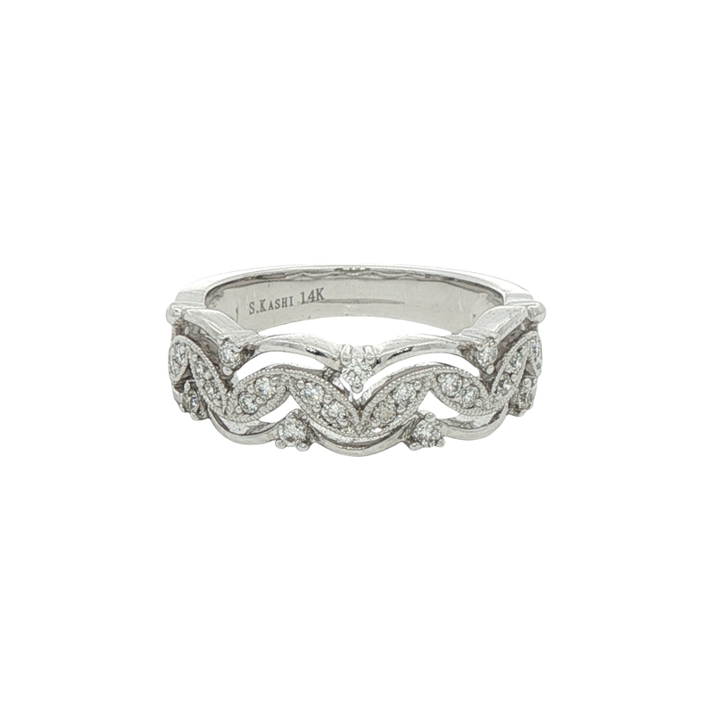14k White Gold Diamond Fashion Ring