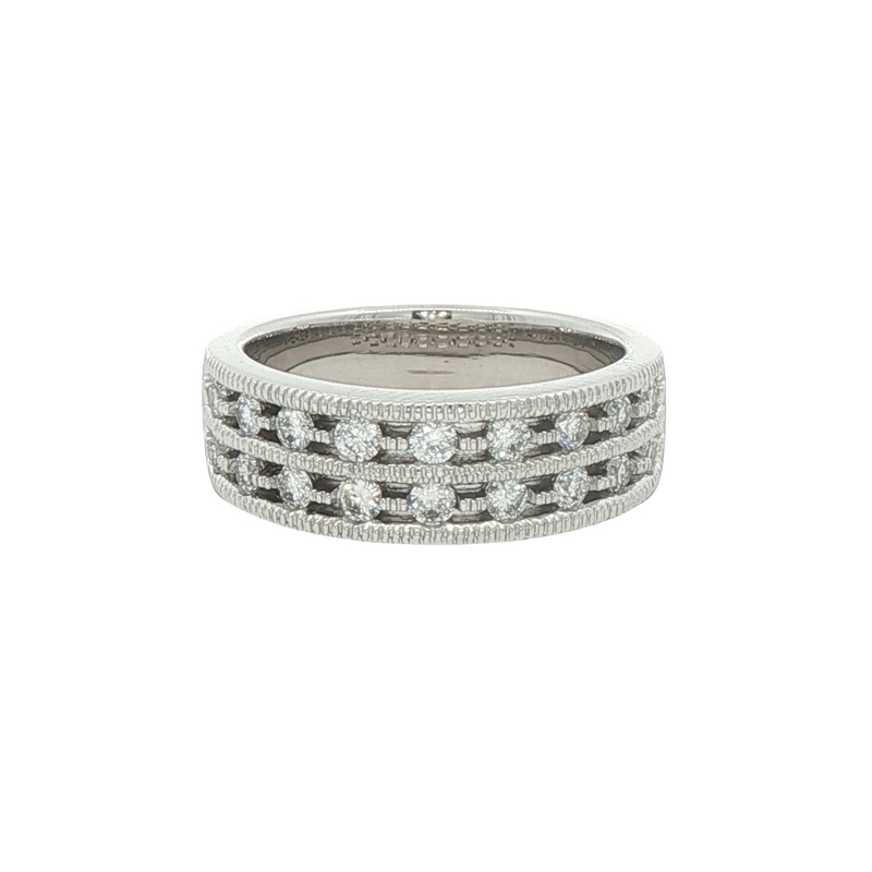 14k White Gold Diamond Fashion Ring