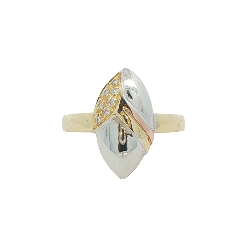 18k Tri-tone Diamond Ring