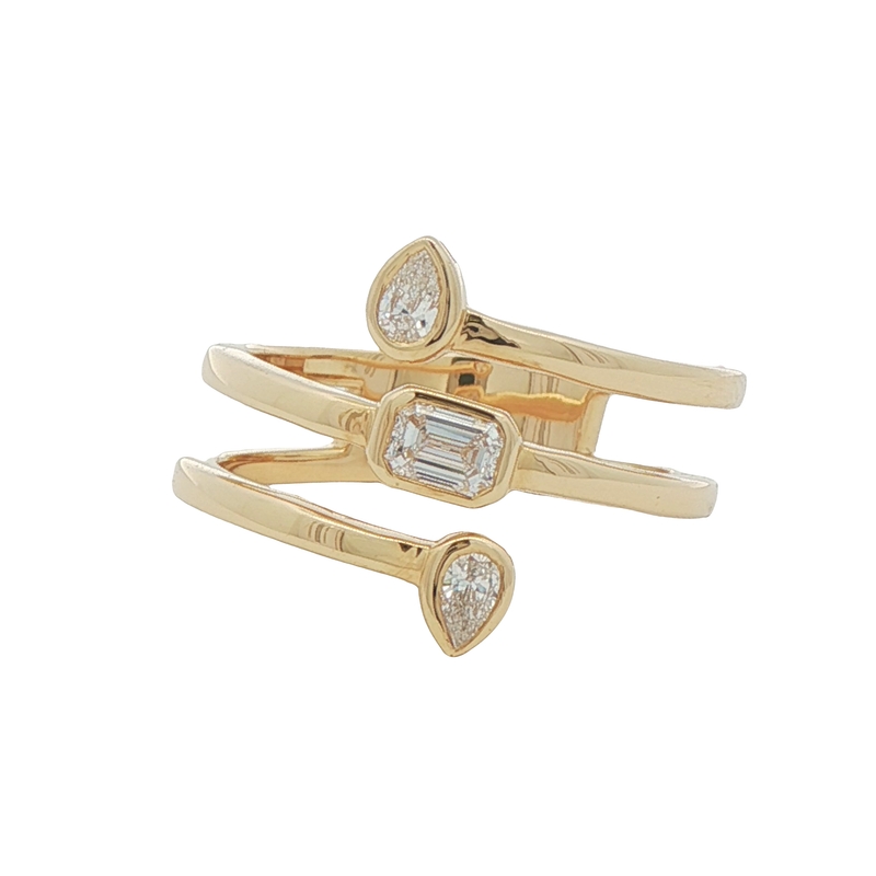 18k Yellow Gold Diamond Wrap Ring