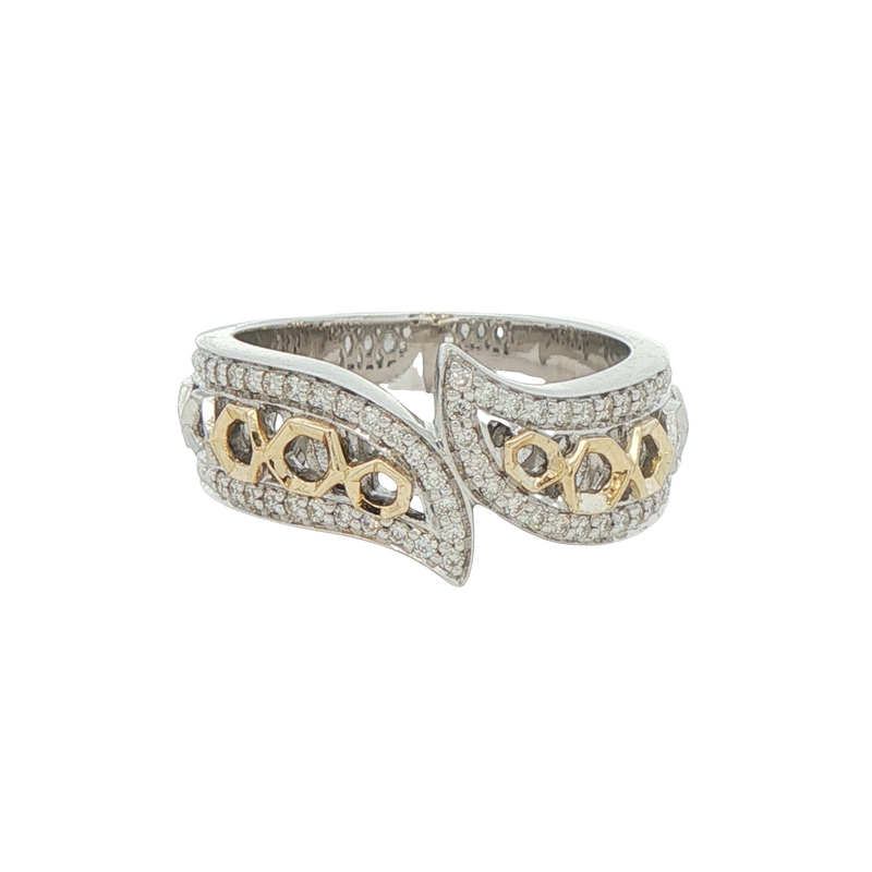 Sterling Silver And 14k Yellow Gold Fashion Ring