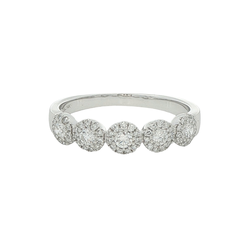 14k White Gold Cluster Ring