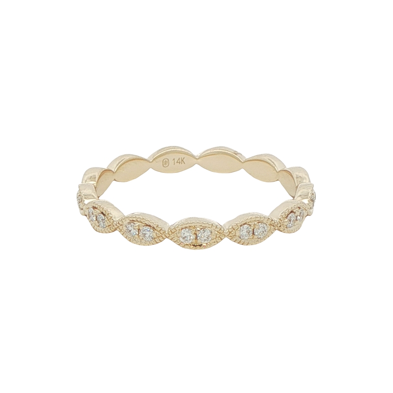 14k Yellow Gold And Diamond Fashion Ring