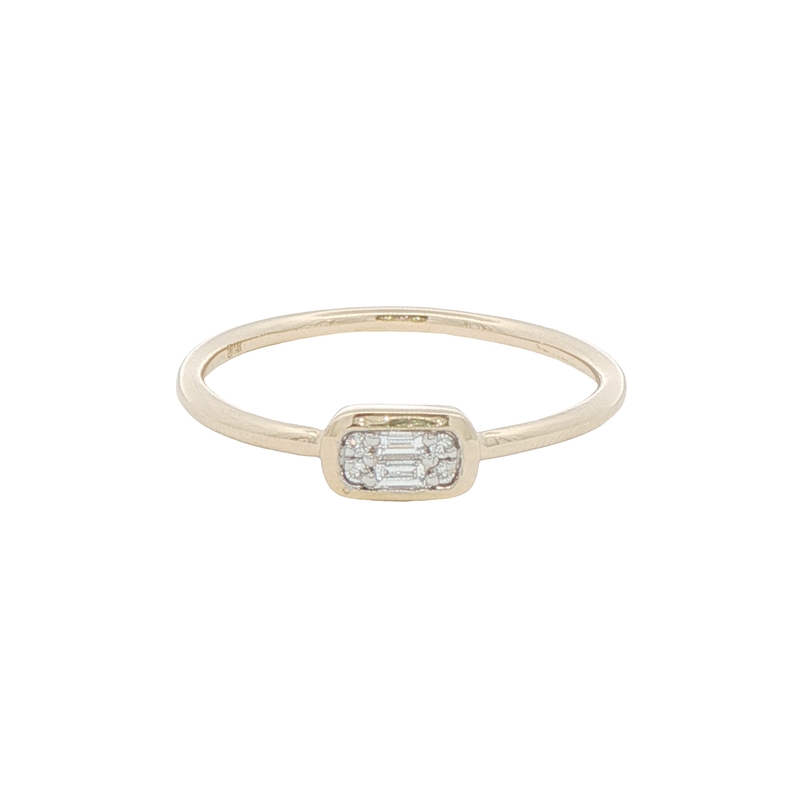 14k Yellow Gold And Diamond Fashion Ring