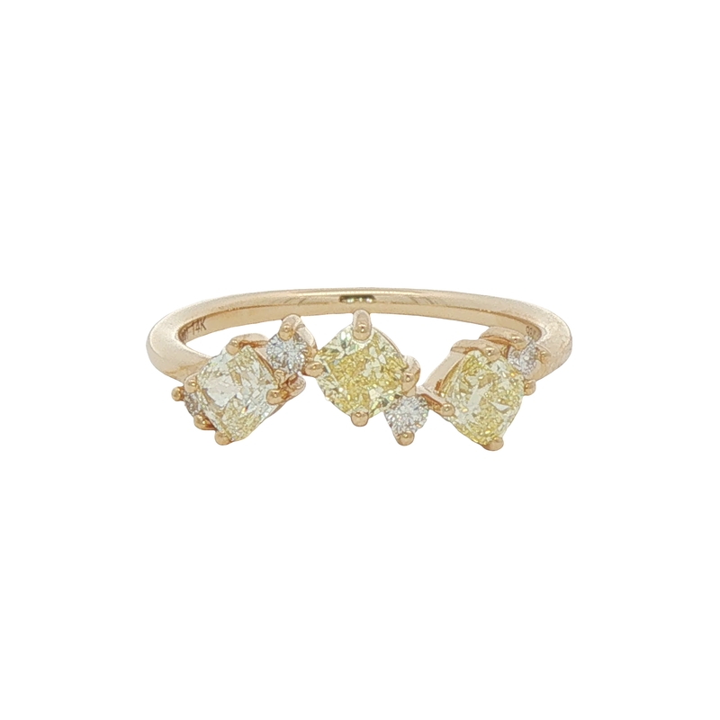 14k Yellow Gold Mutli-shape Diamond Fashion Ring