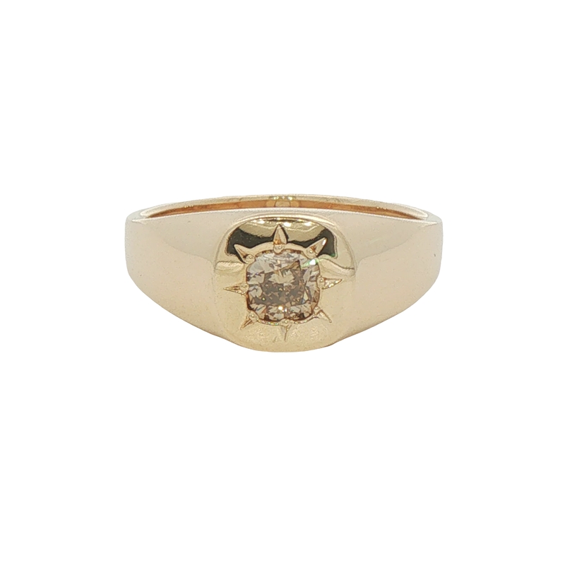 14k Yellow Gold Cushion Cut Diamond Fashion Ring