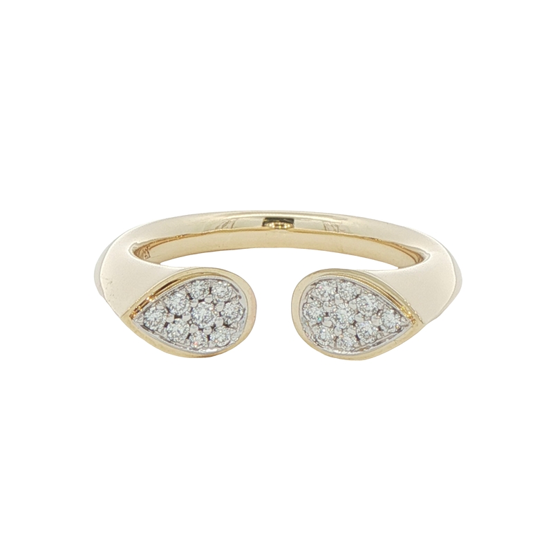 14k Two-tone Open Shank Diamond Fashion Ring
