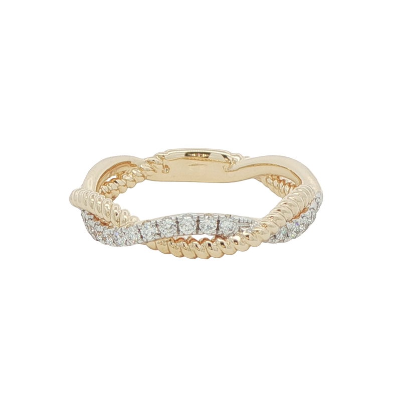14k Yellow Gold And Diamond Fashion Ring