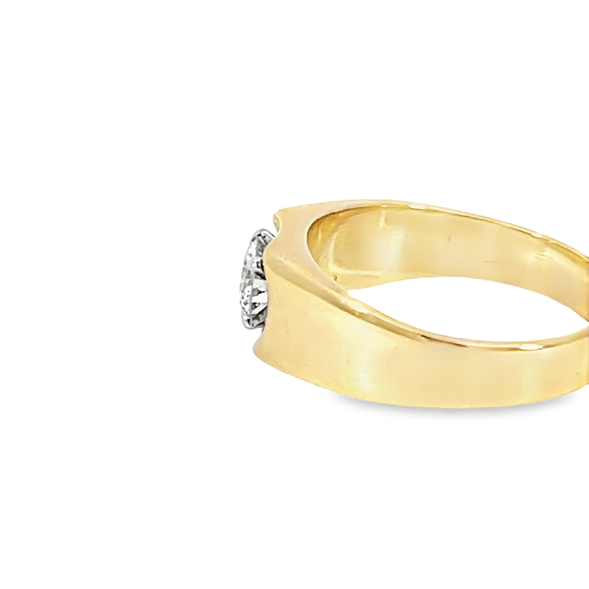 14k Yellow Gold Diamond Men's Ring