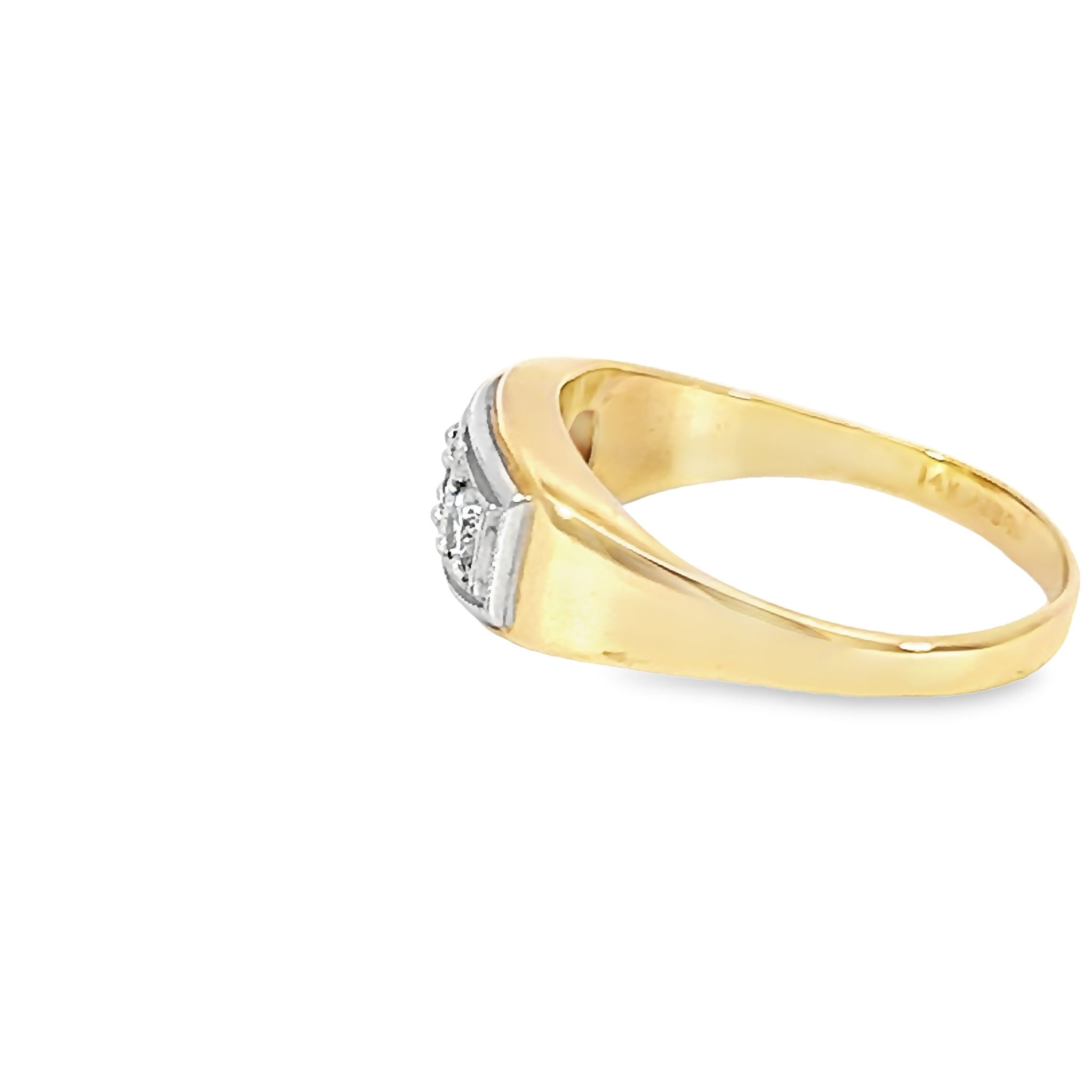 14k Yellow Gold Diamond Men's Ring