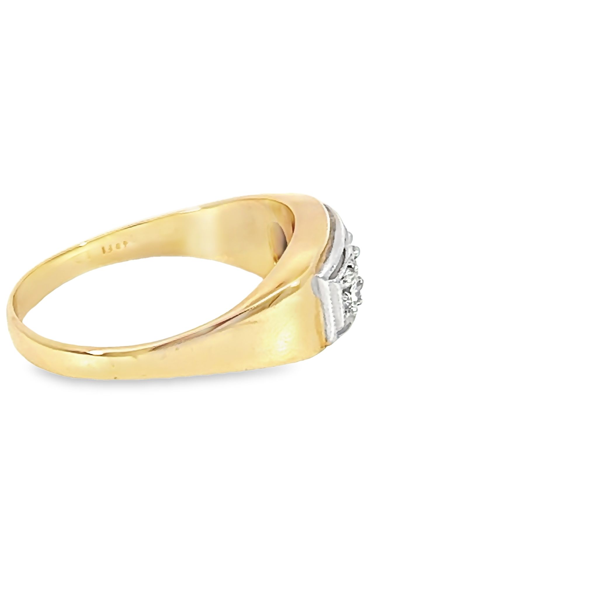14k Yellow Gold Diamond Men's Ring