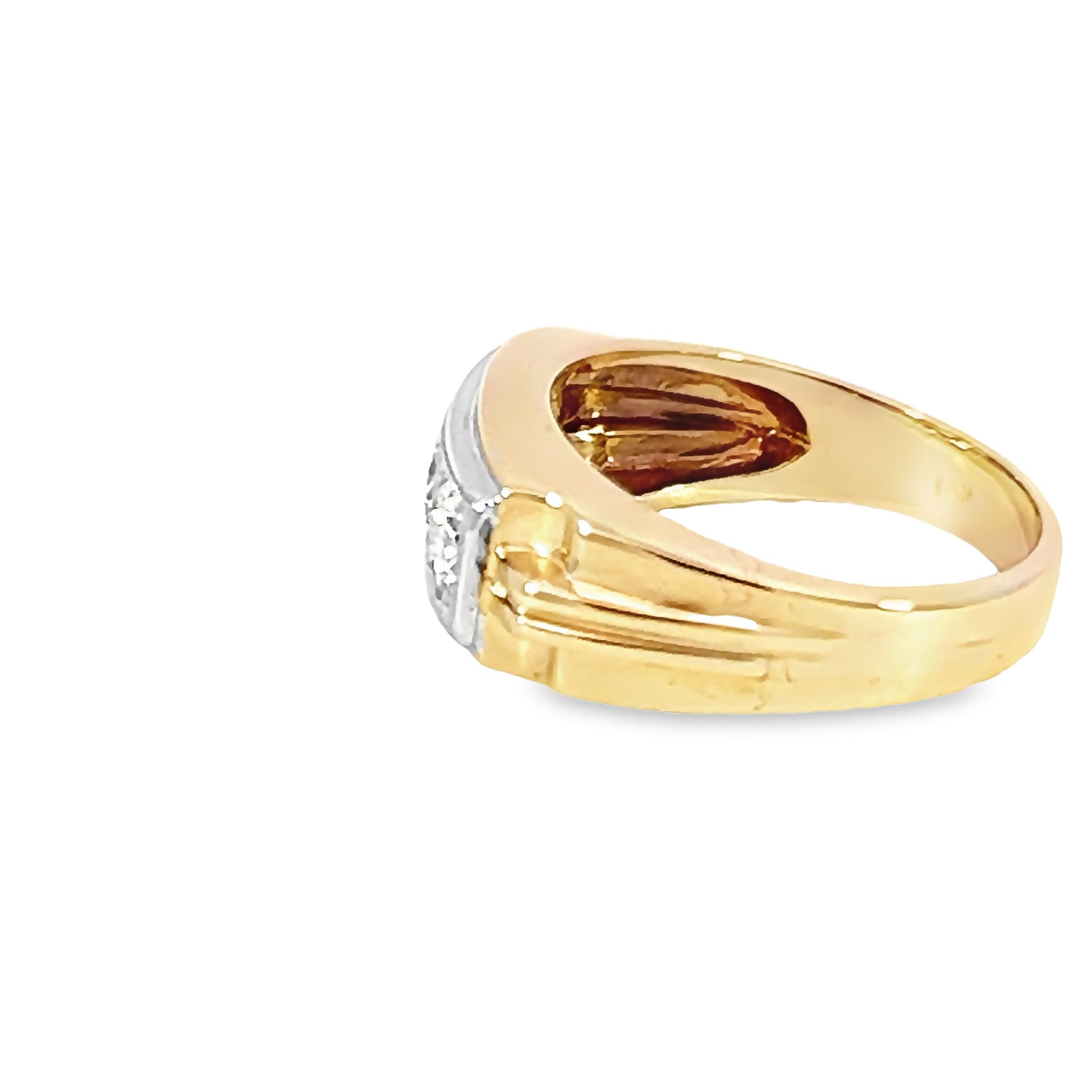 14k Yellow Gold Diamond Men's Ring