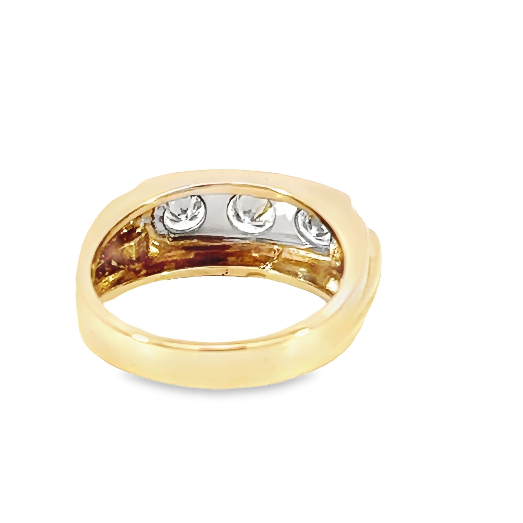 14k Yellow Gold Diamond Men's Ring