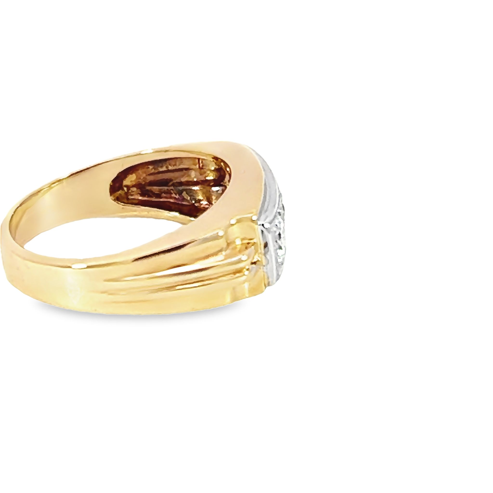 14k Yellow Gold Diamond Men's Ring