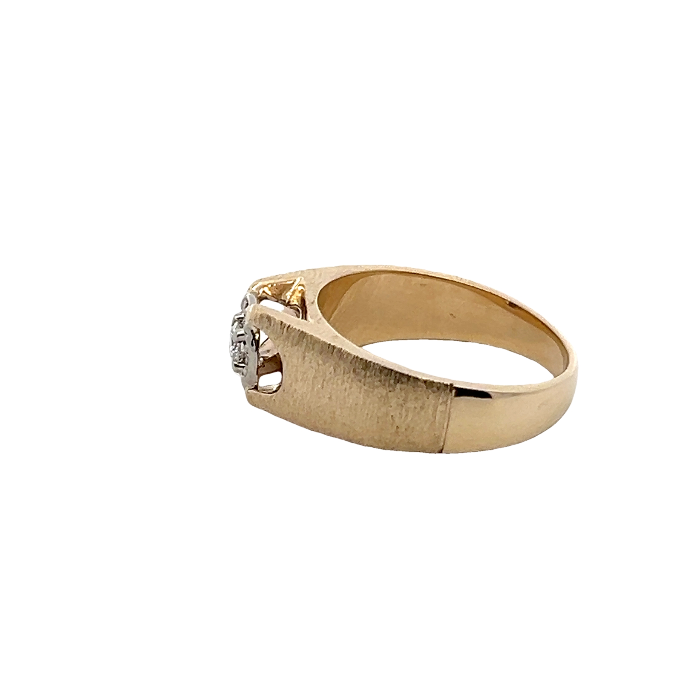 14k Yellow Gold Diamond Cluster Ring