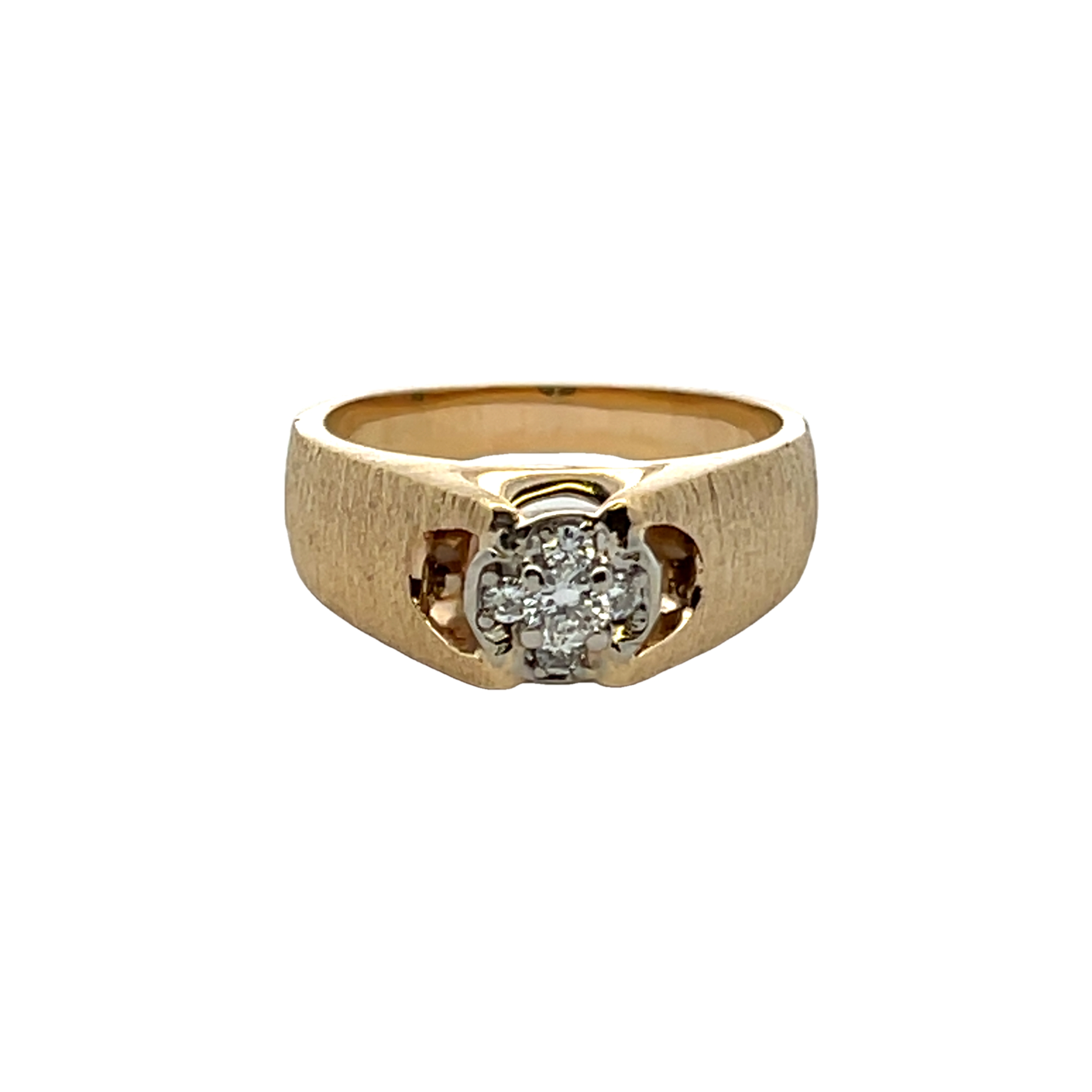 14k Yellow Gold Diamond Cluster Ring
