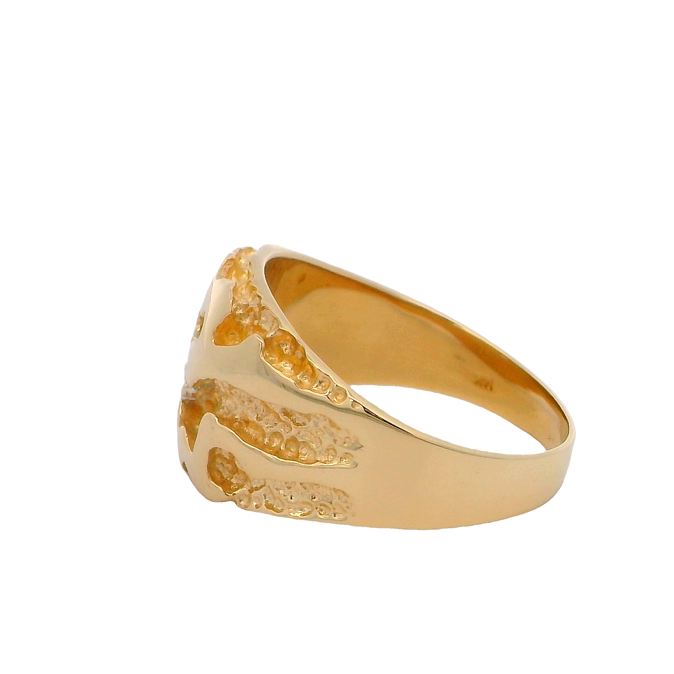 14k Yellow Gold Diamond Free Form Ring