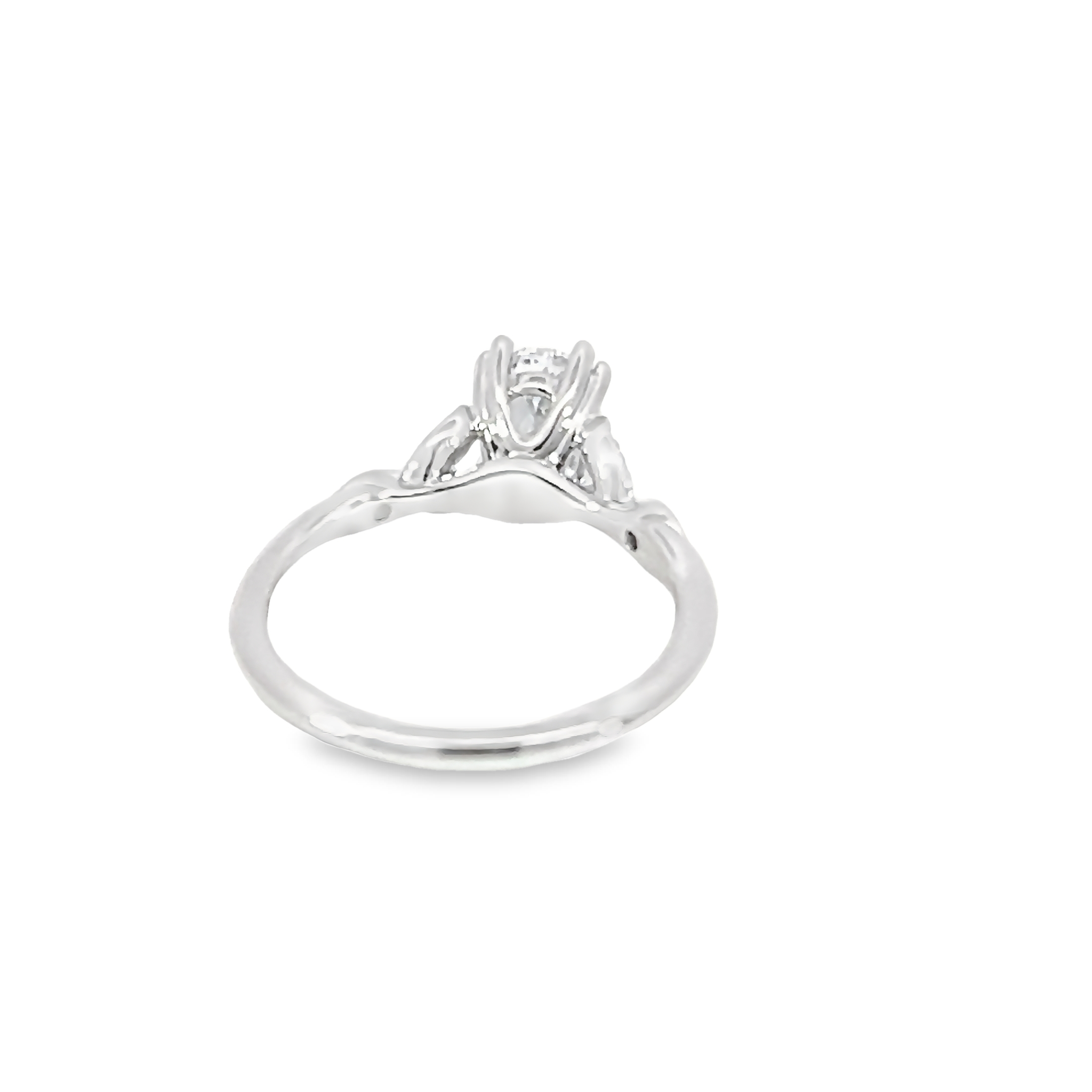 14k White Gold Vintage Floral Diamond Semi-mount