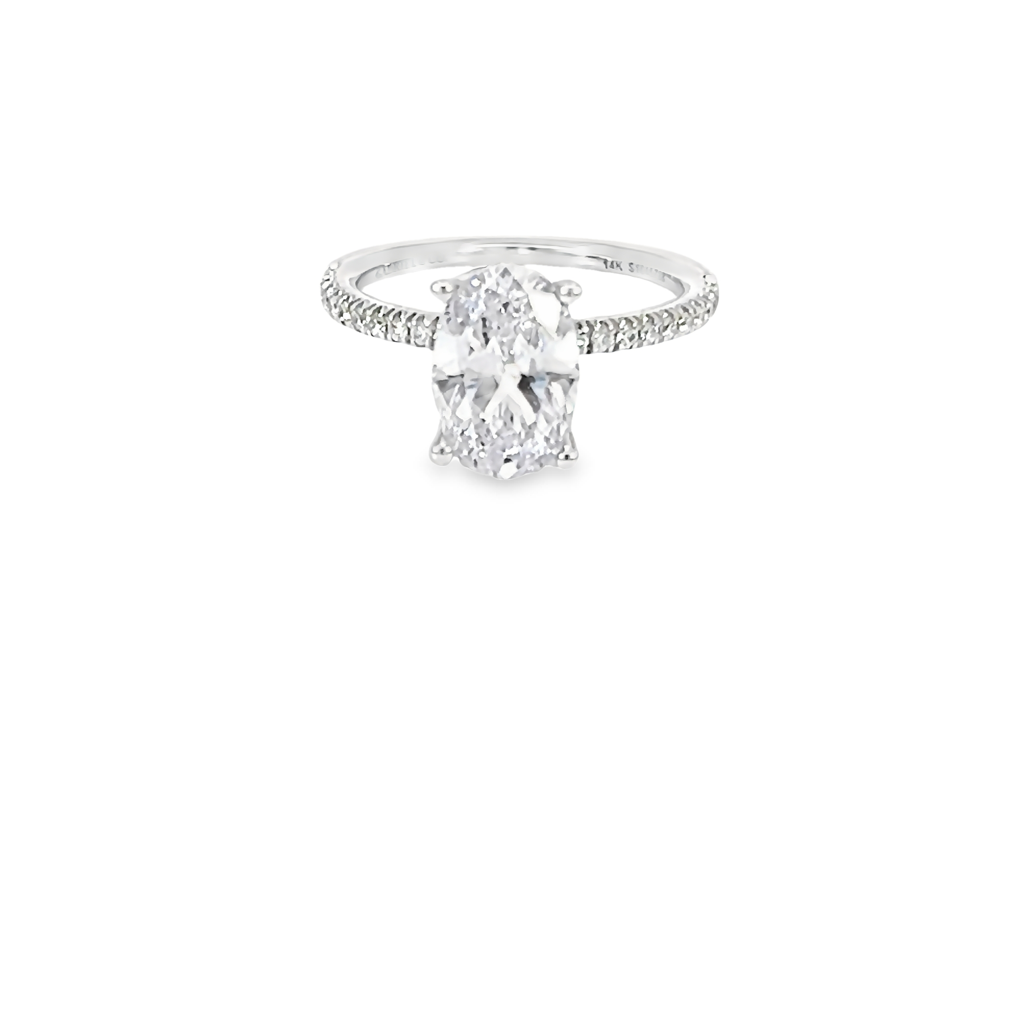 14k White Gold Diamond Semi-mount