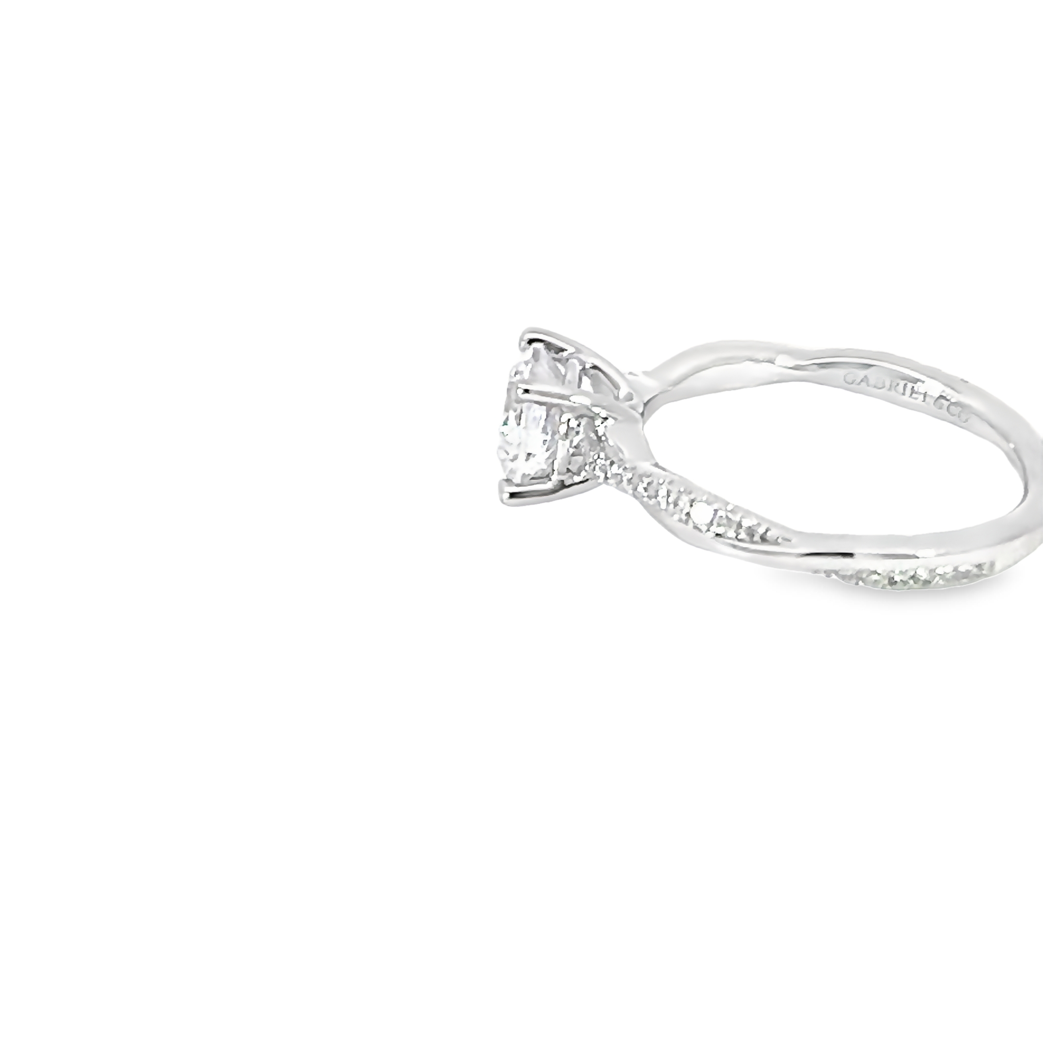 14k White Gold Diamond Engagement Ring Semi-mount