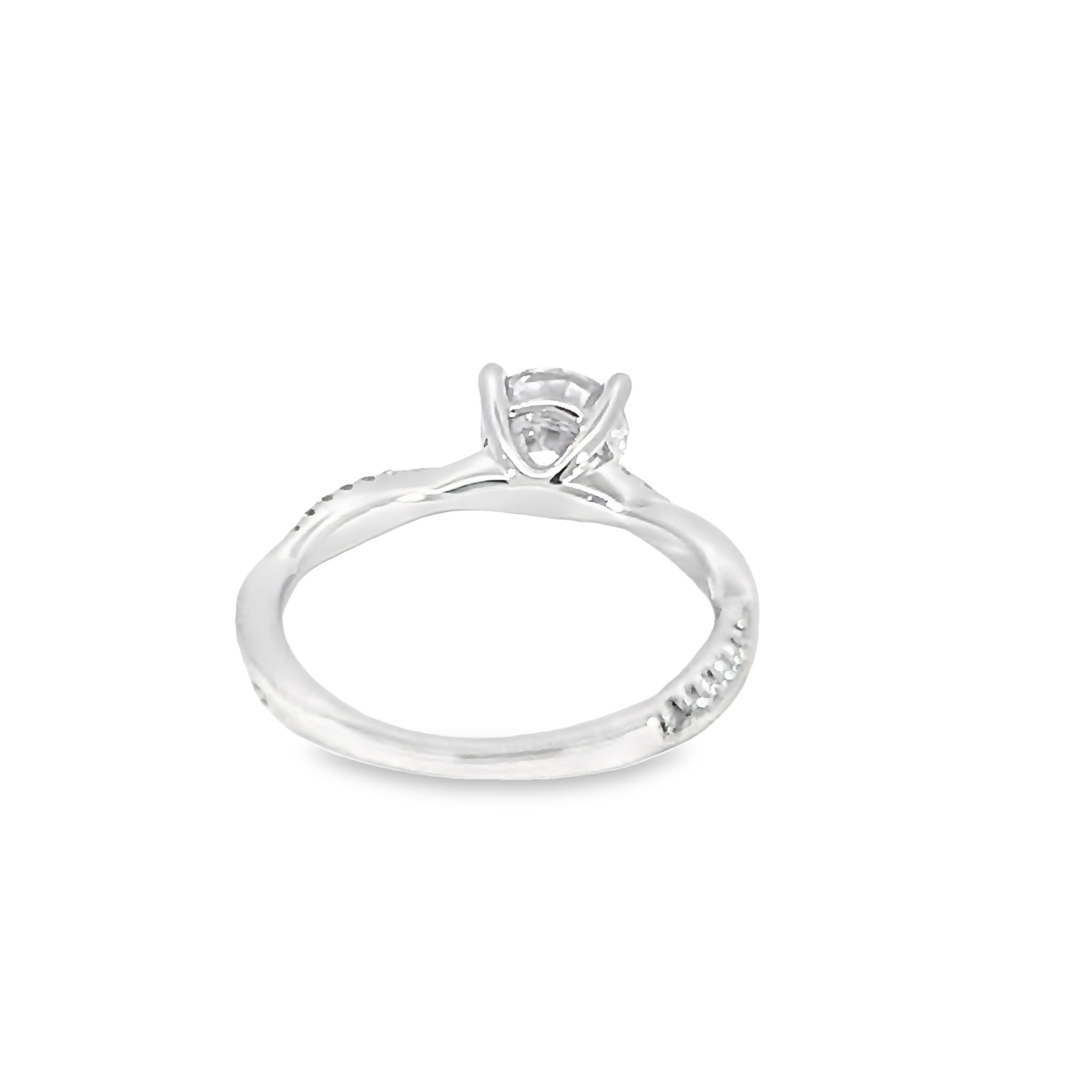 14k White Gold Diamond Engagement Ring Semi-mount