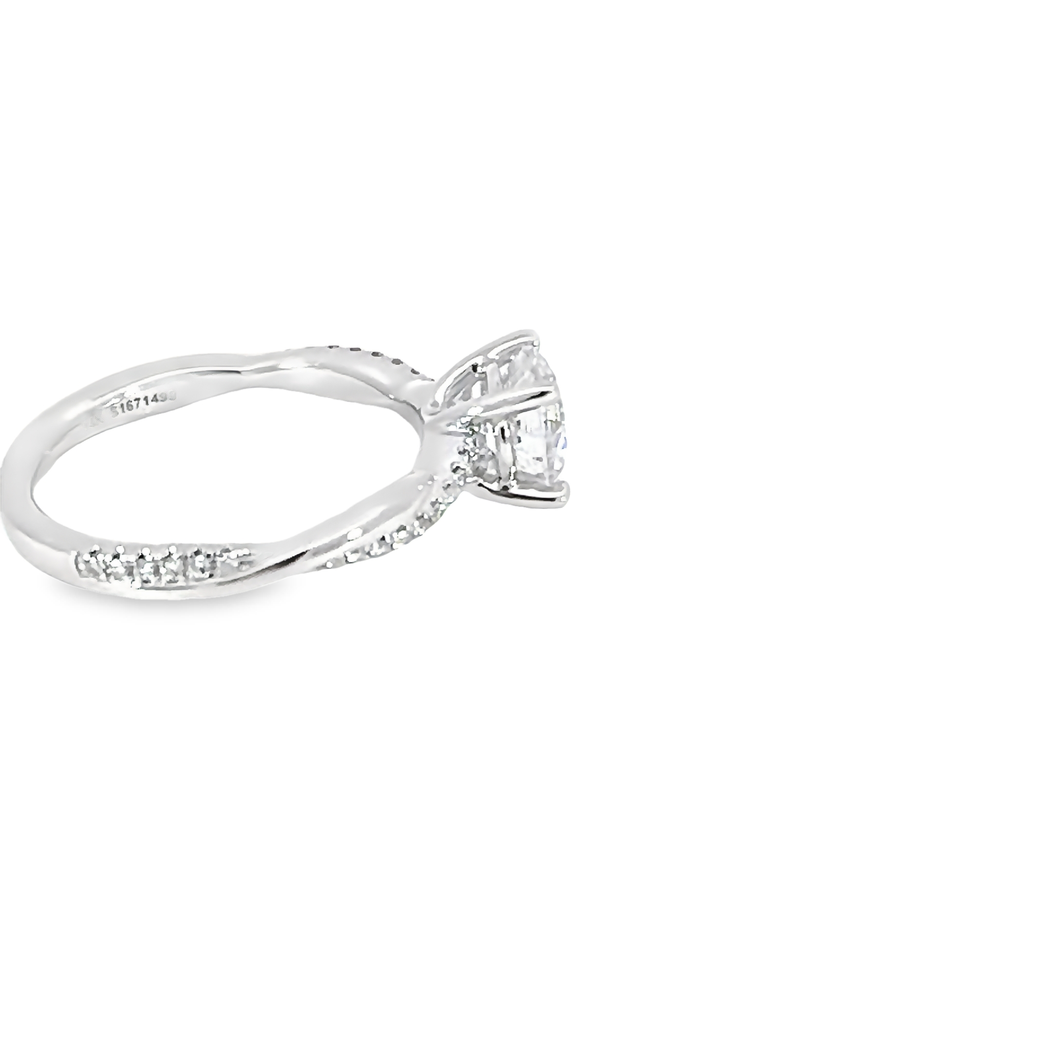 14k White Gold Diamond Engagement Ring Semi-mount
