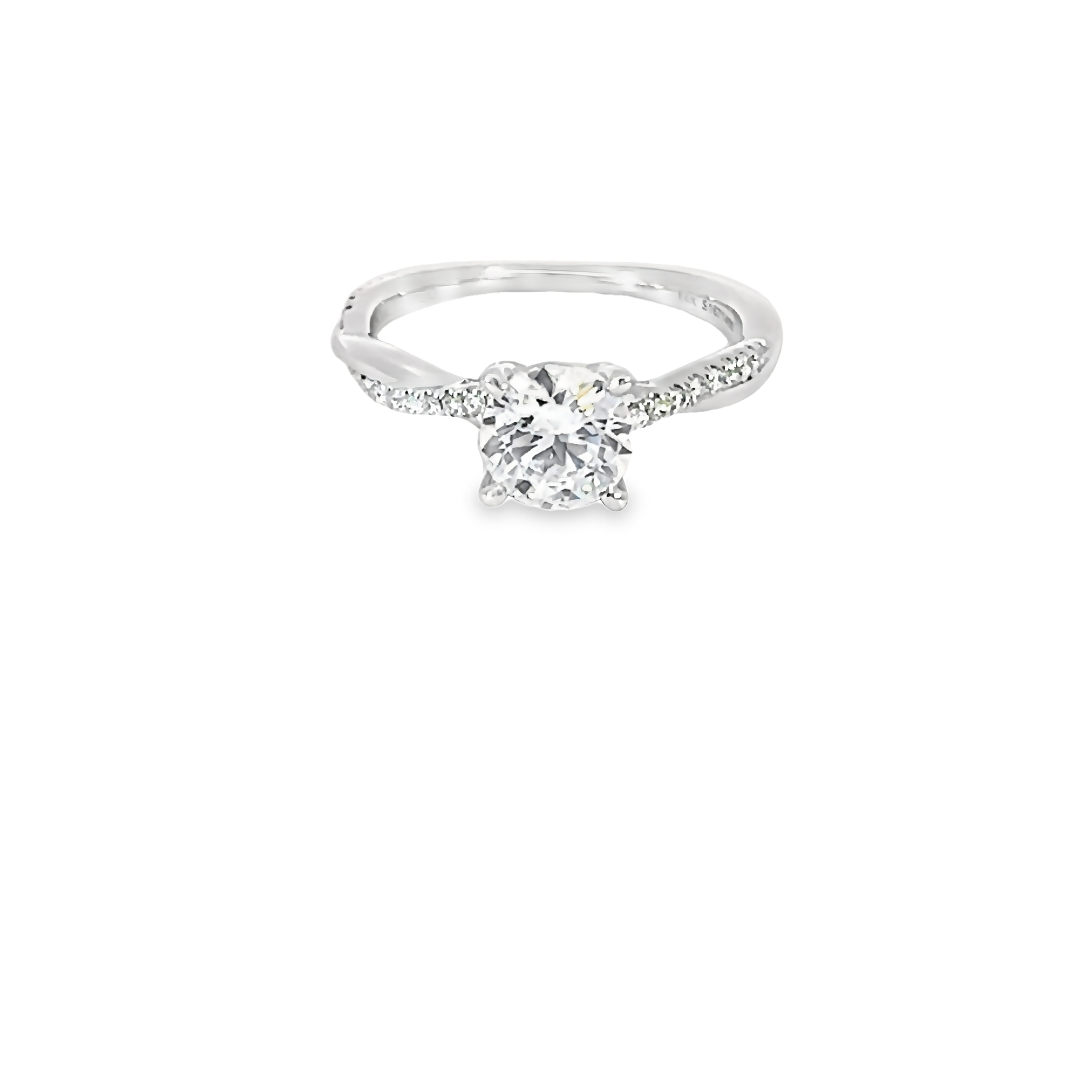 14k White Gold Diamond Engagement Ring Semi-mount