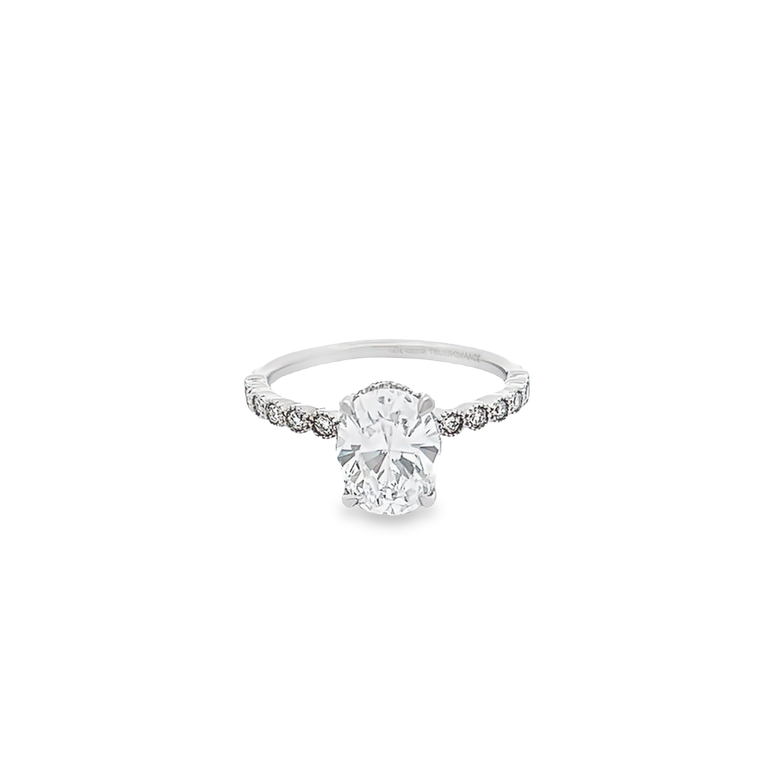 14k White Gold Diamond Semi-mount With Hidden Halo