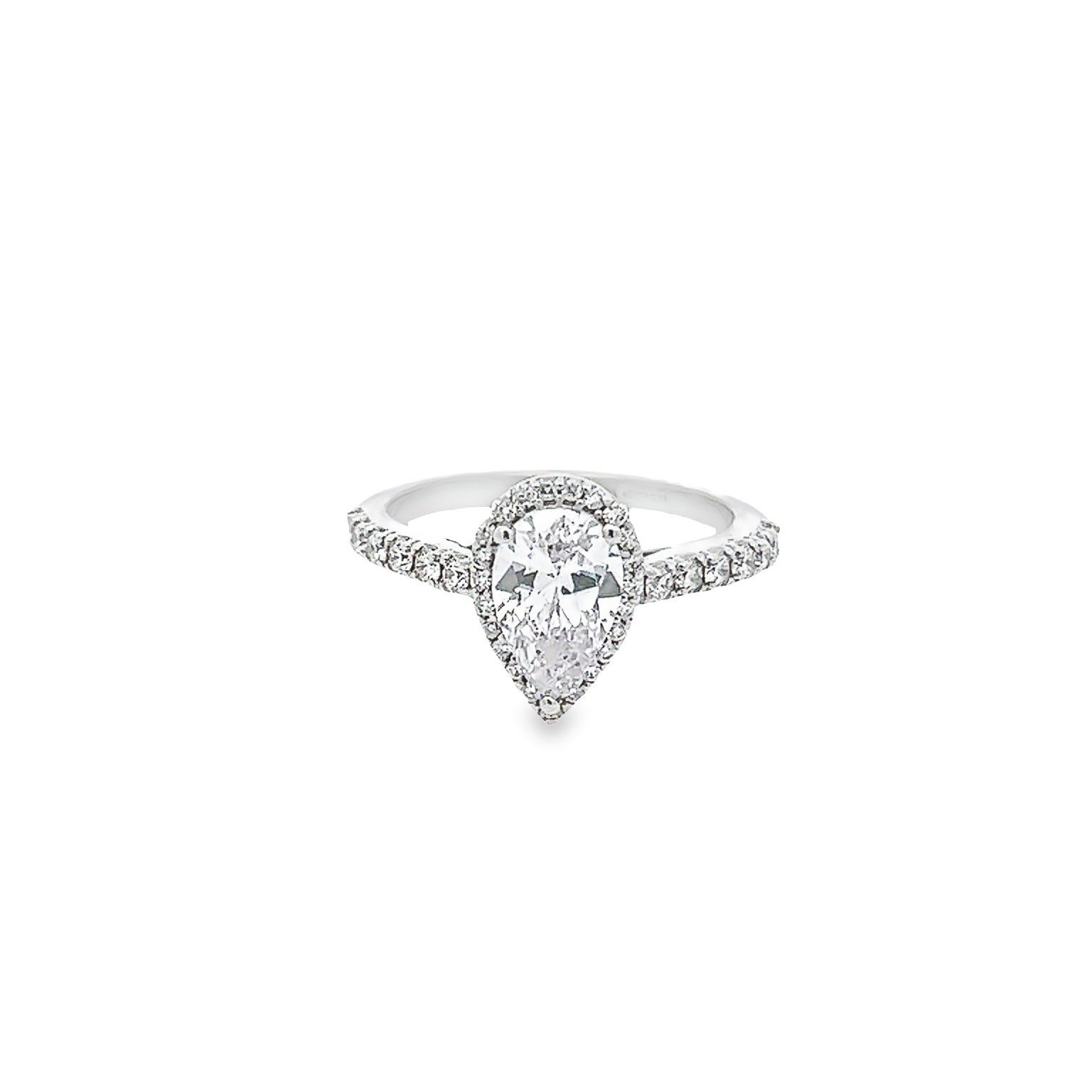 14k White Gold Diamond Semi-mount With Halo