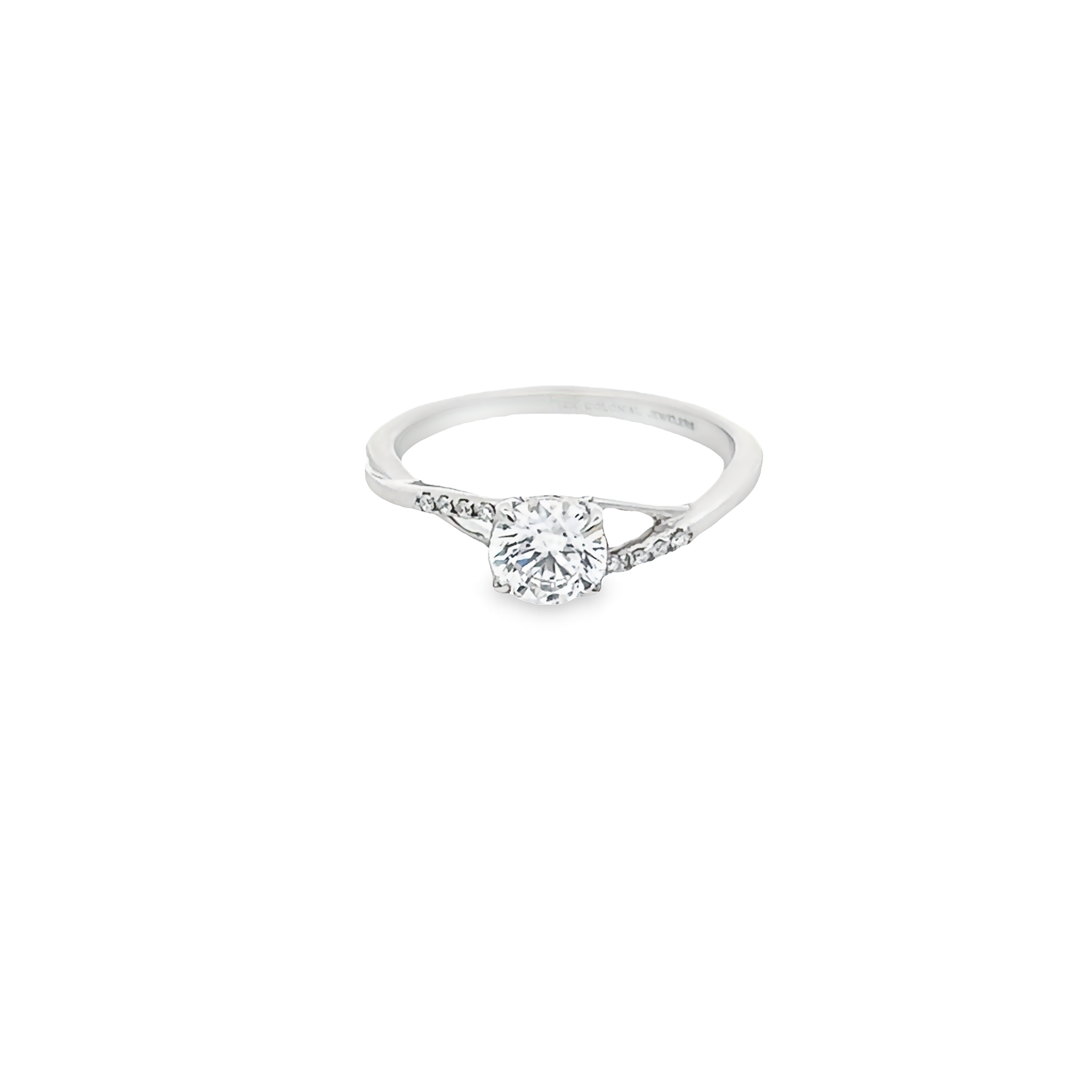 14 Karat White Gold Semi-mount Engagement Ring With 8=0.04 Total Weight Round Brilliant G Vs Diamonds