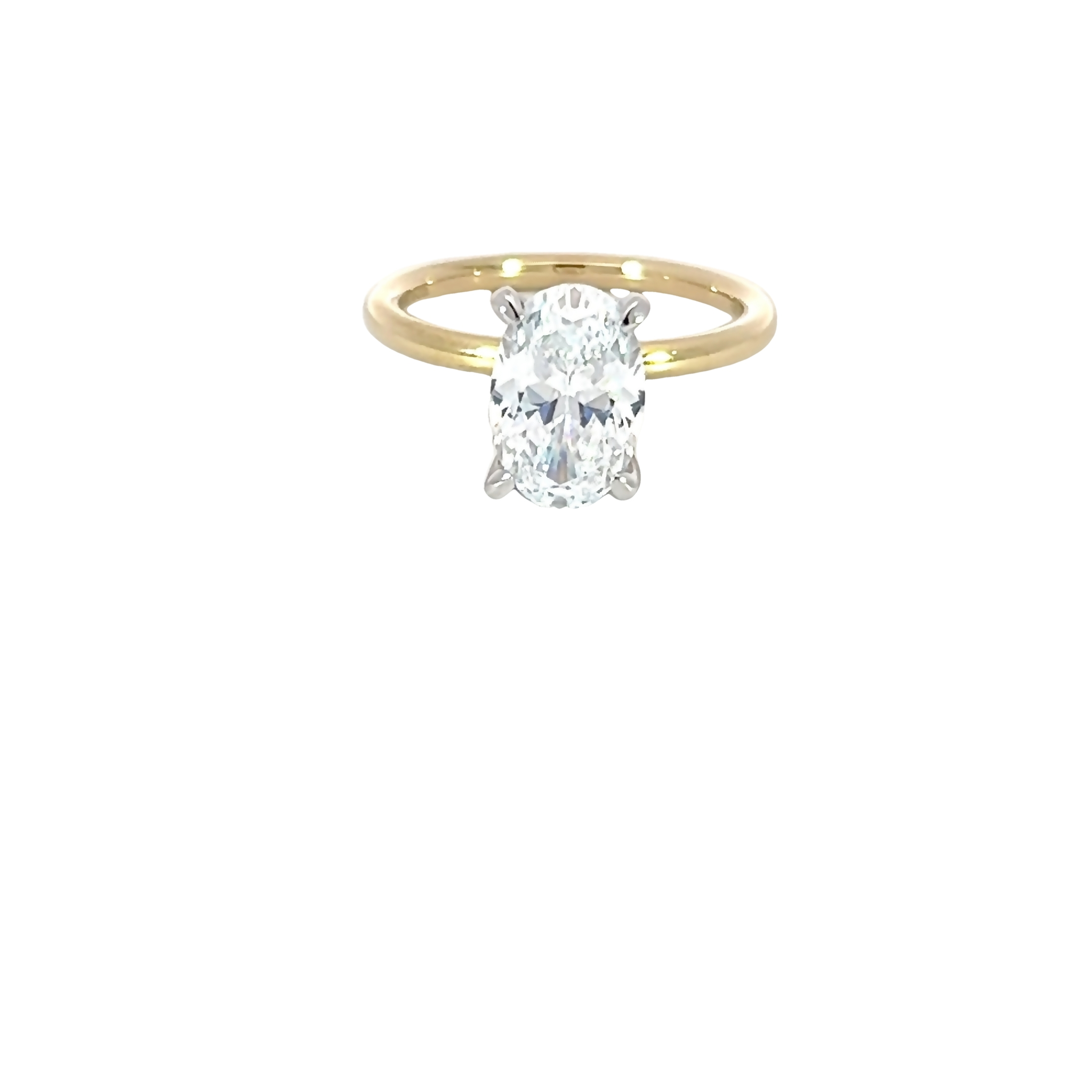 14 Karat Yellow Gold Semi Mount Engagement Ring With 18=0.07 Total Weight Round Brilliant G Vs Diamonds Set In 14 Karat White Gold. Size 6.5