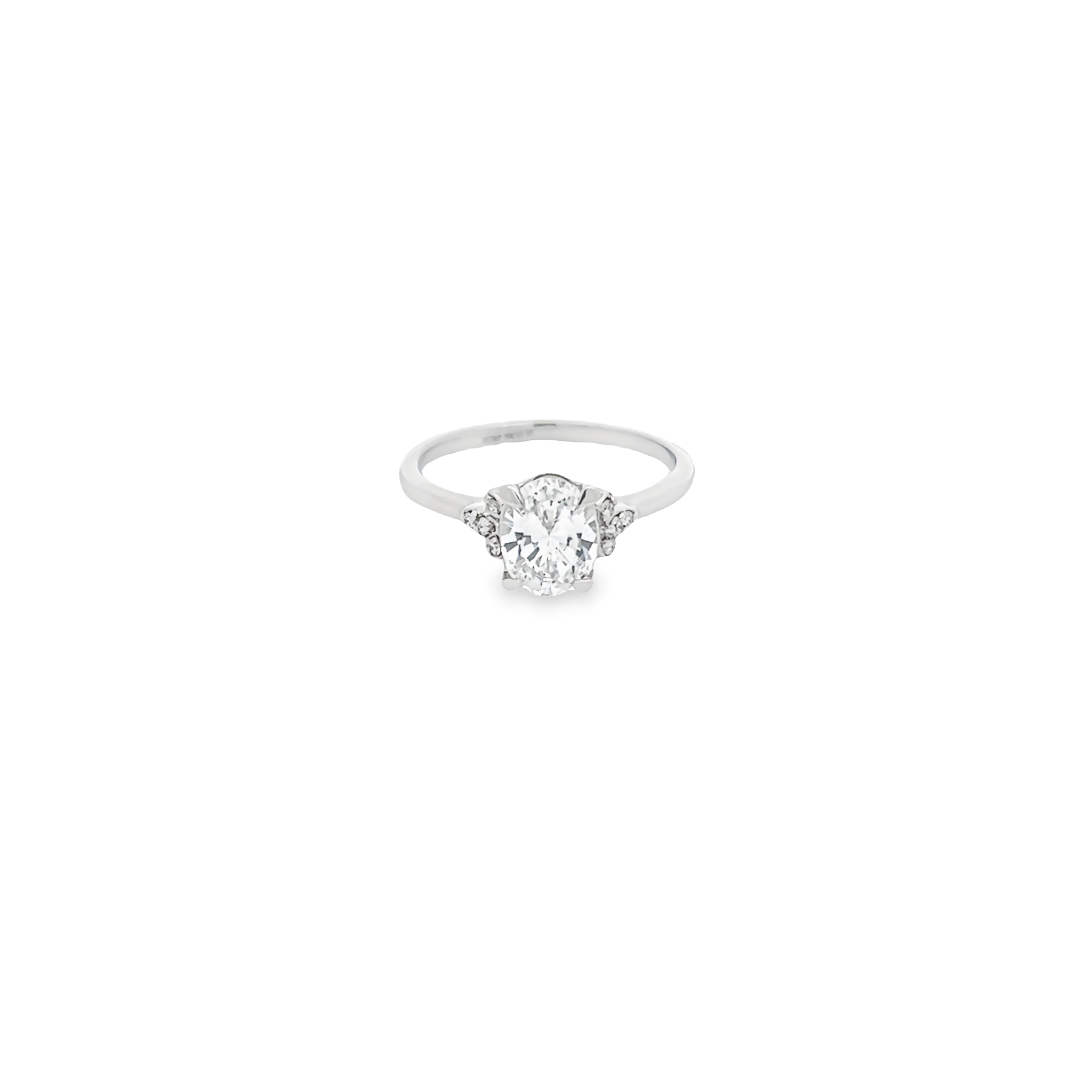 14 Karat White Gold Semi Mount Engagement Ring With 16=0.08 Total Weight Round Brilliant G Vs Diamonds
