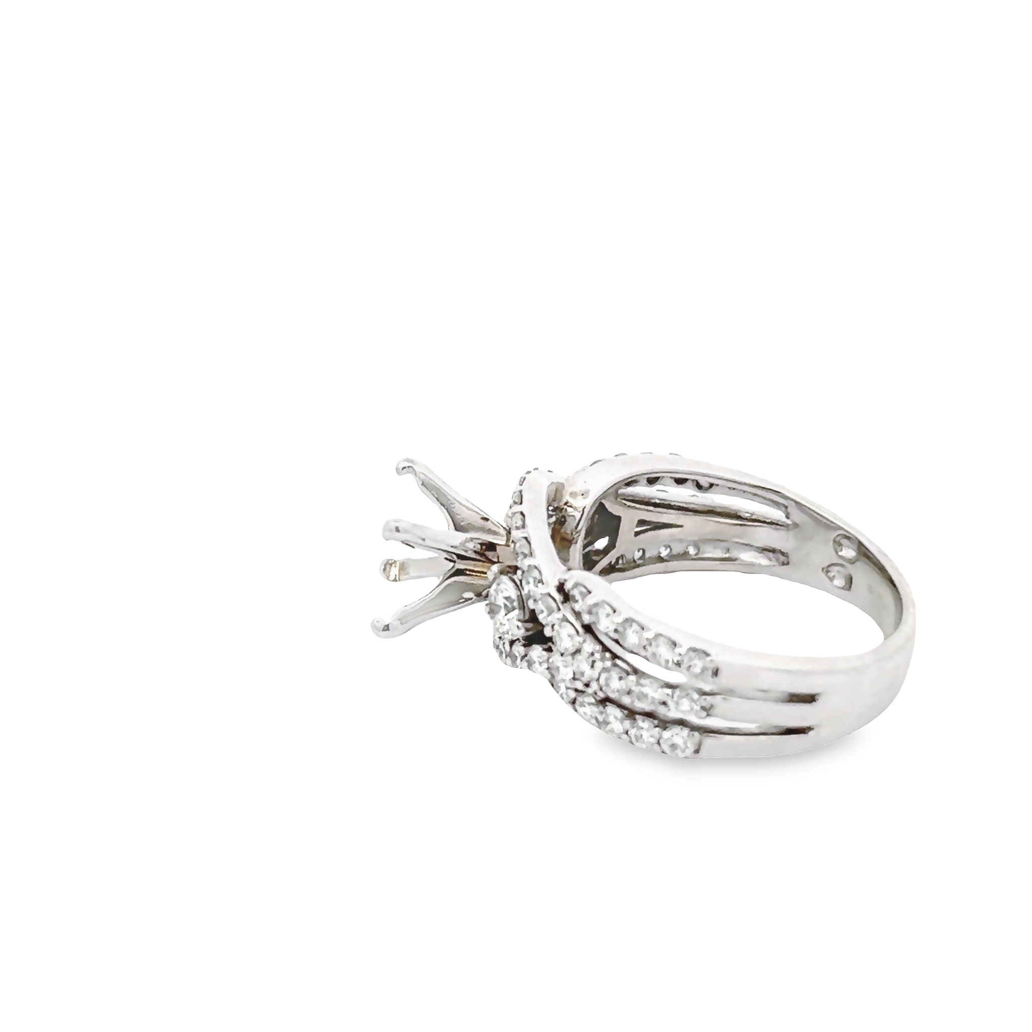 Lady's White 14 Karat Ring 54=1.15tw Round Brilliant G Vs Diamonds