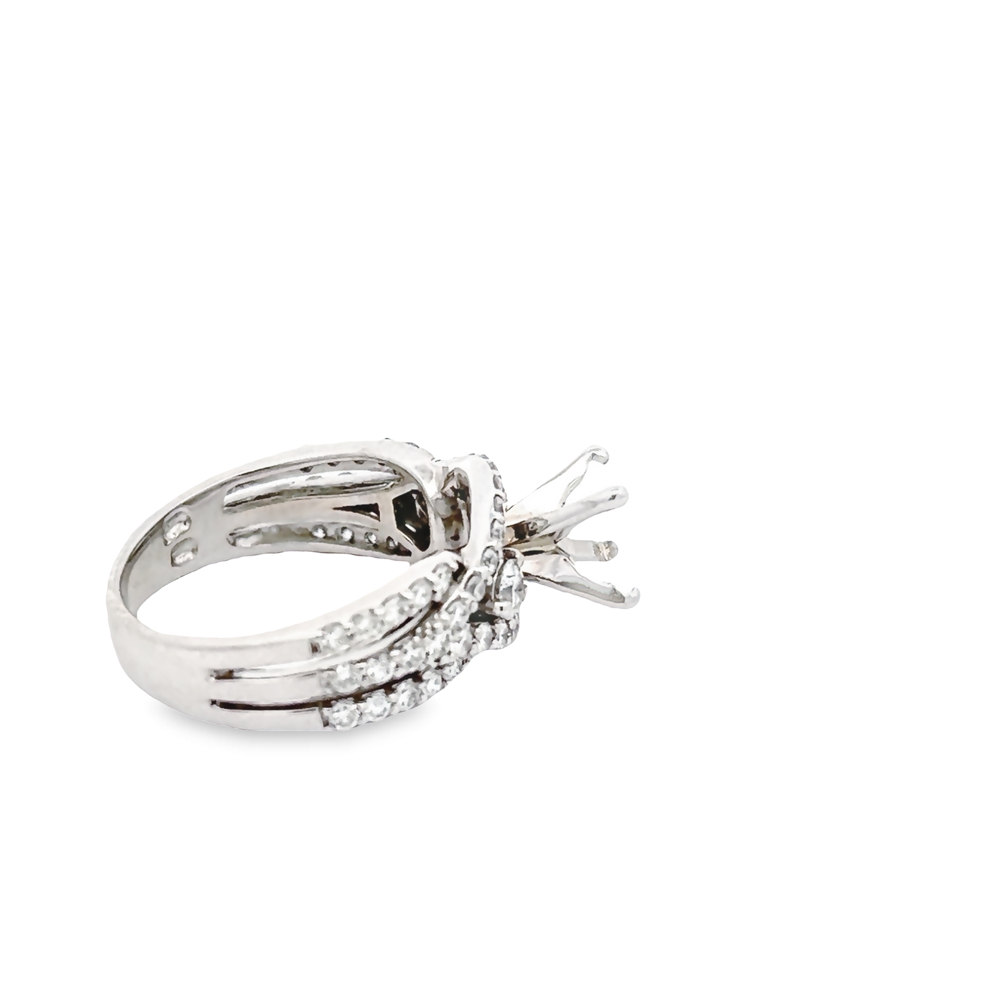 Lady's White 14 Karat Ring 54=1.15tw Round Brilliant G Vs Diamonds